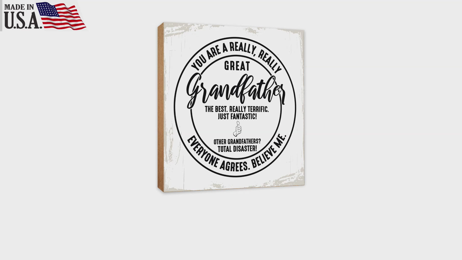 Wooden Table Top and Shelf Home Décor Gift for Grandfather