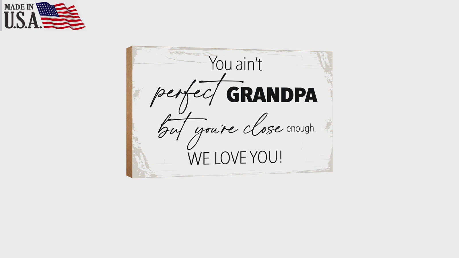 A wooden table top and shelf home décor gift for grandfather, a perfect gift for Father's Day.