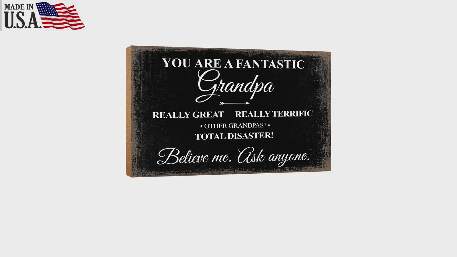 A wooden table top and shelf home décor gift for grandfather, a perfect gift for Father's Day.