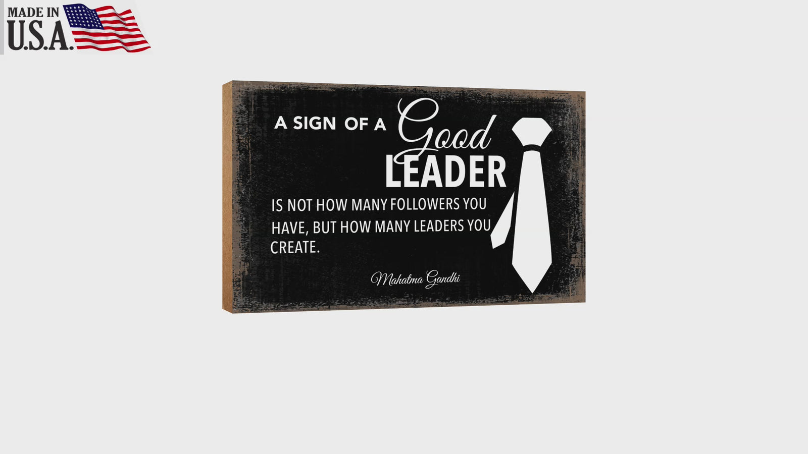 Inspirational Unique Shelf Decor for the Office: A wooden shelf displaying motivational quotes.