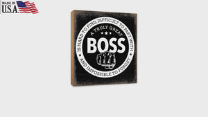 Wooden Shelf Décor and Tabletop Signs for Boss or Mentor