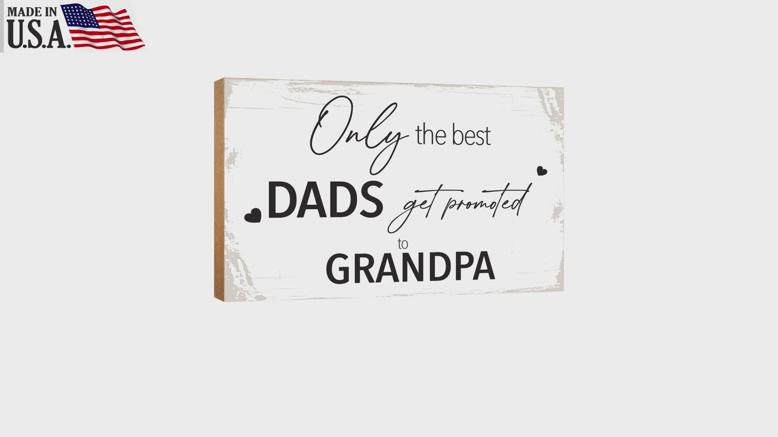 A wooden table top and shelf home décor gift for grandfather, a perfect gift for Father's Day.