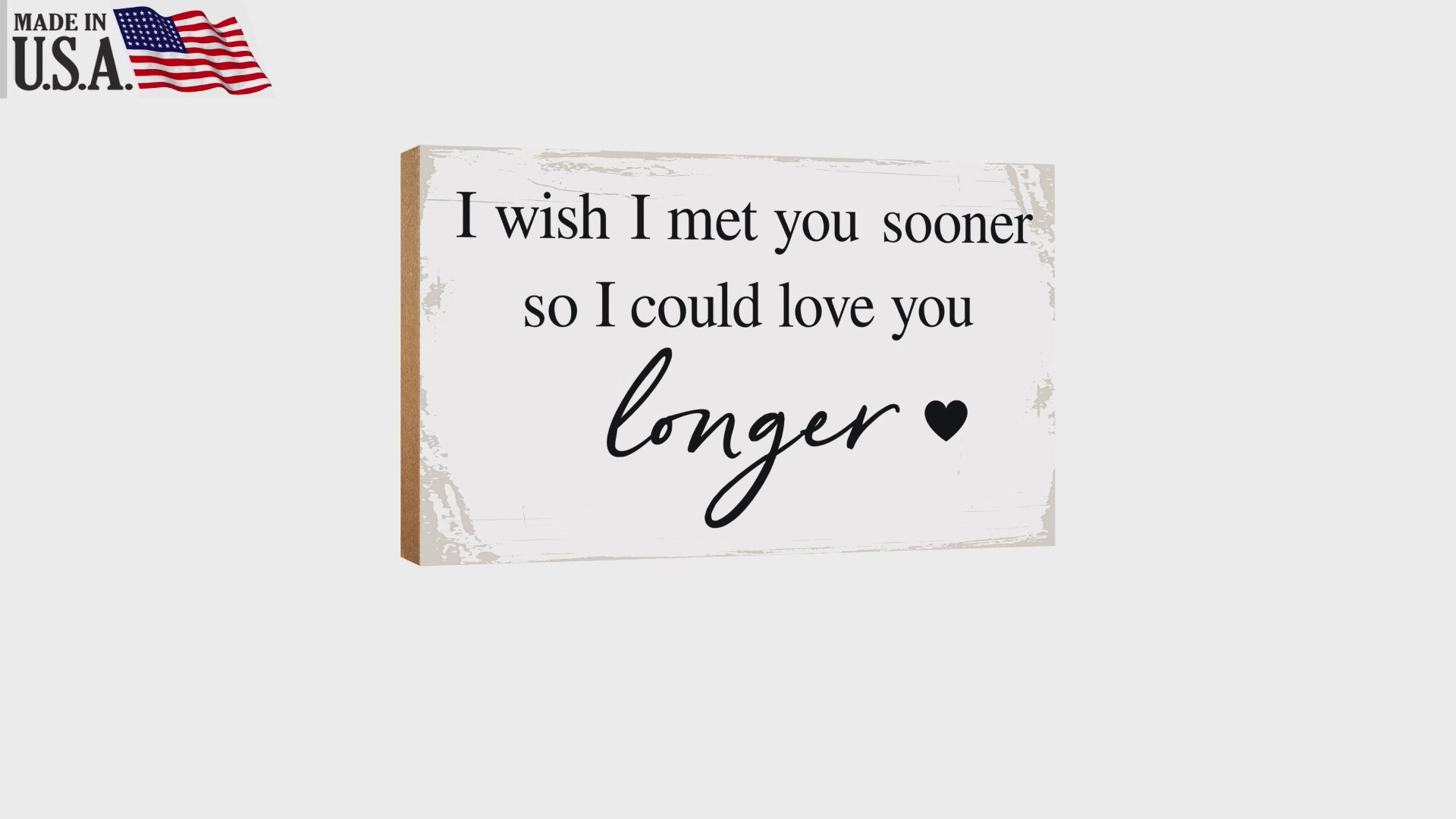 Unique gift table décor: Wooden tabletop decoration with sentiments for your loved one.