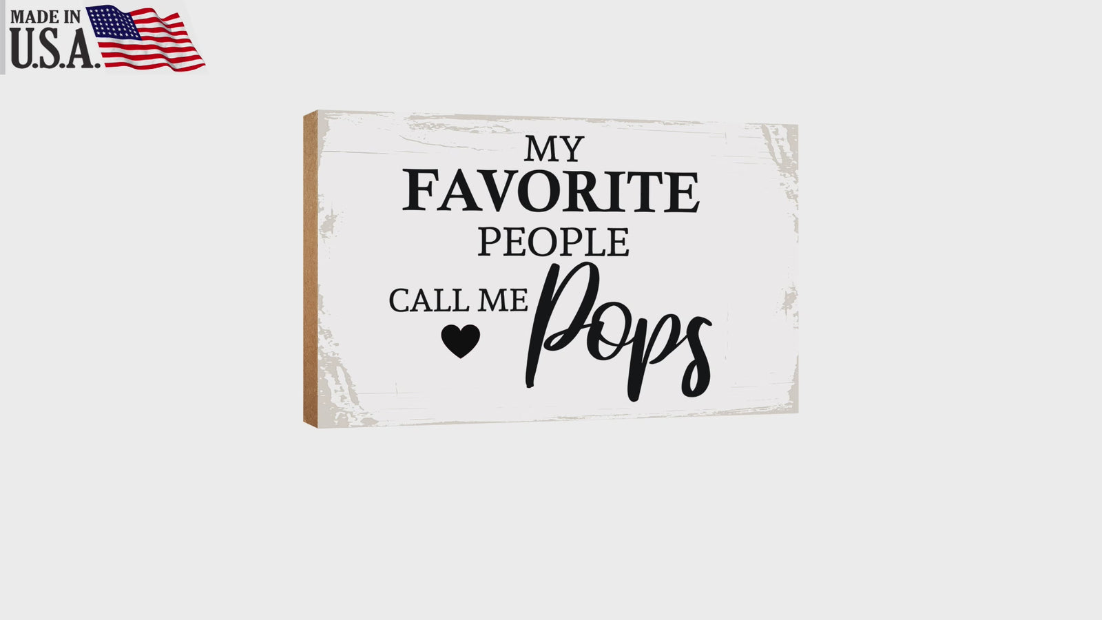 A wooden table top and shelf home décor gift for grandfather, a perfect gift for Father's Day.