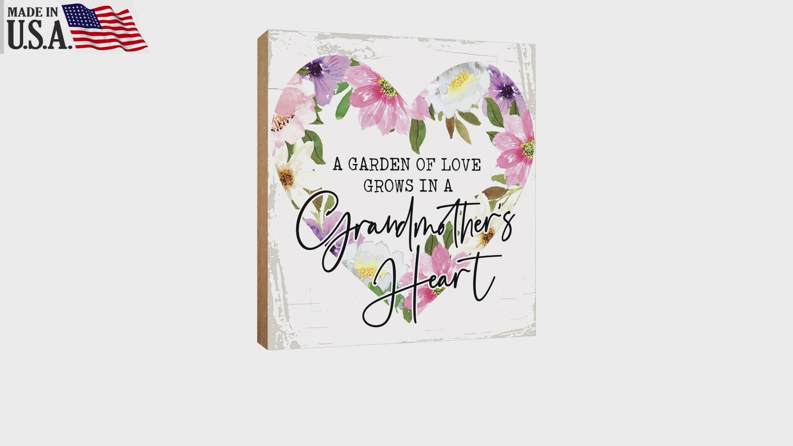 LifeSong Milestones Elegant Wooden Shelf Decor - Unique Tabletop Signs Gift for Grandmother