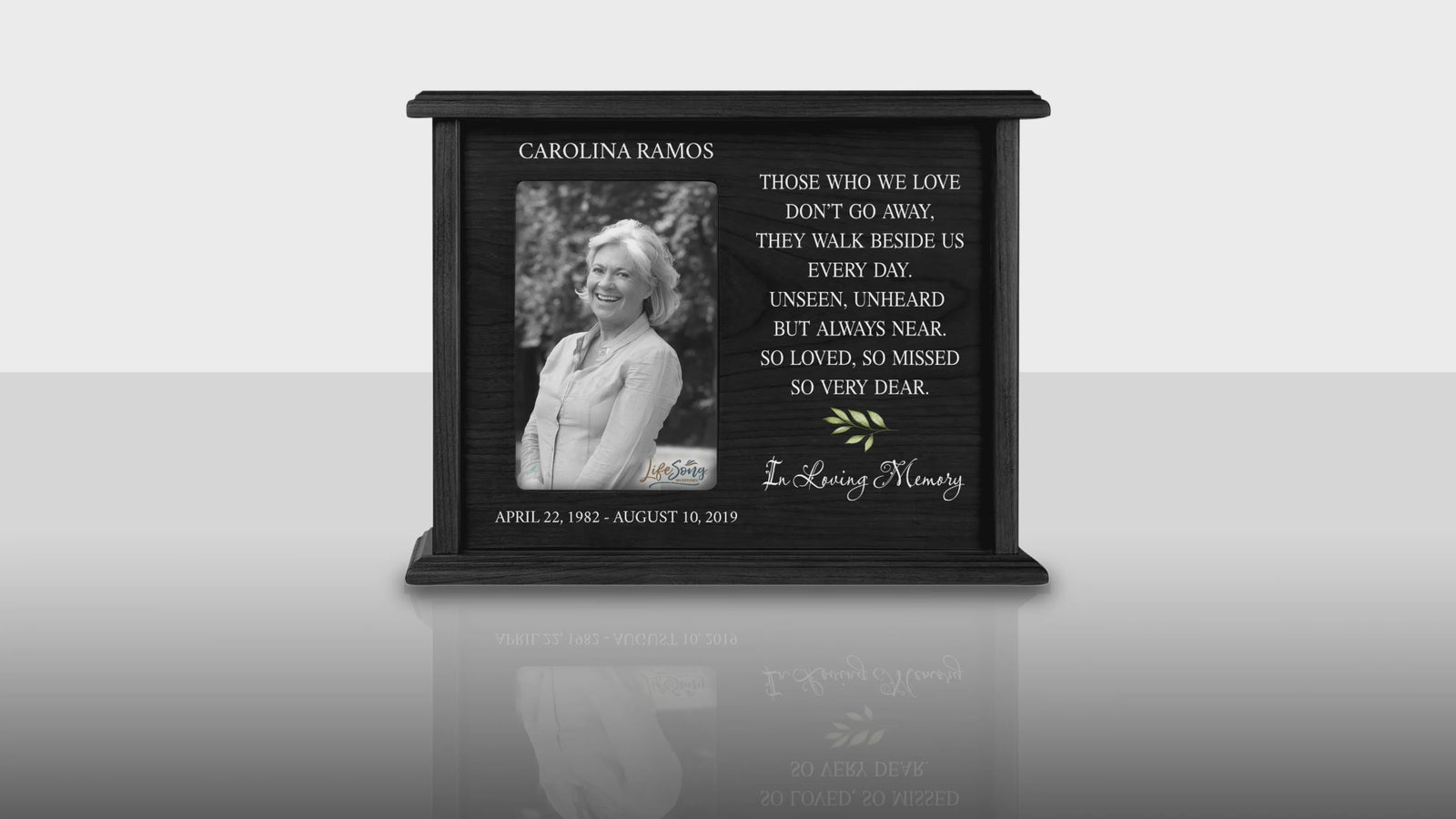 Personalized Wooden Urn for Human Ashes with Photo Frame – Memorial Box for Adult Male or Female - Those Who We Love