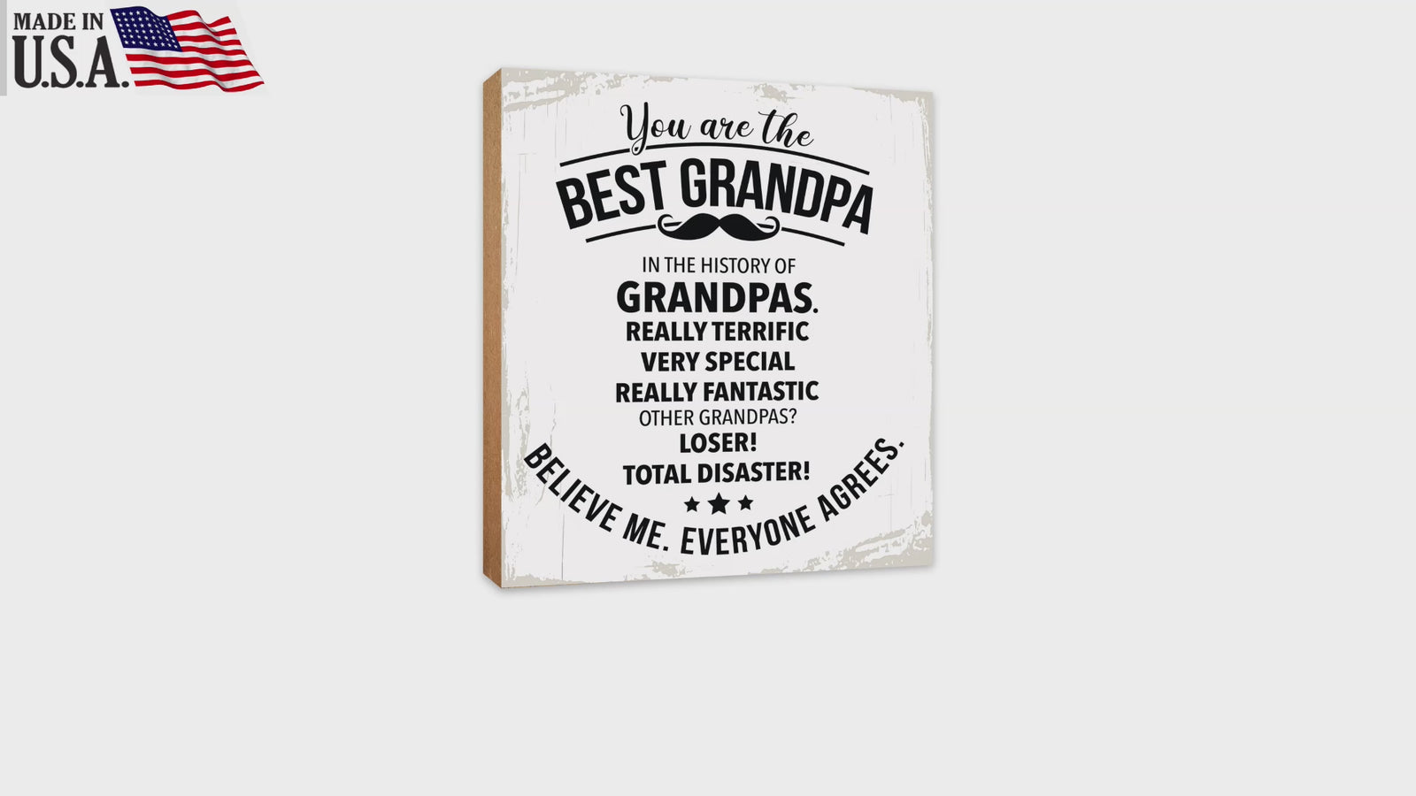 Wooden Table Top and Shelf Home Décor Gift for Grandfather