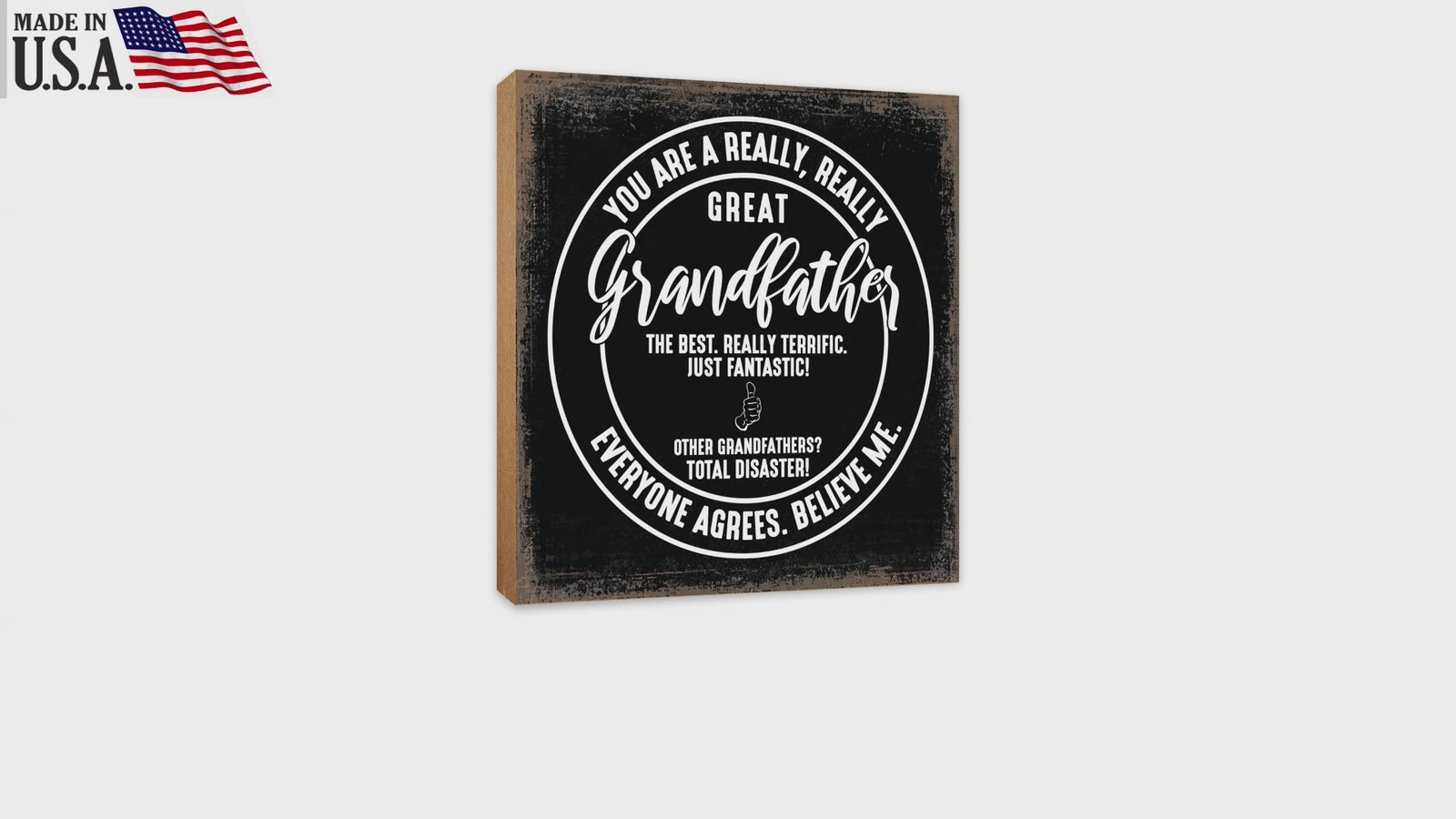 Wooden Table Top and Shelf Home Décor Gift for Grandfather