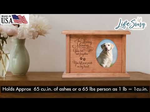 Pet Memorial Wooden Cremation Urn Box for Pet Ashes