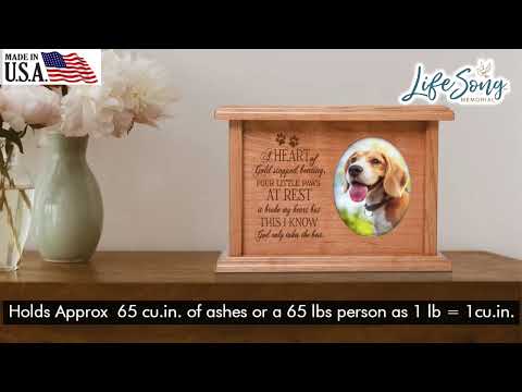 Pet Memorial Wooden Cremation Urn Box for Pet Ashes