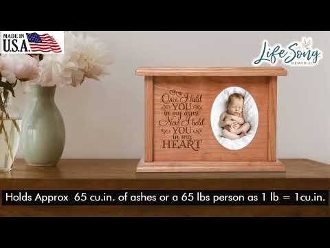 Memorial Wooden Cremation Urn Box for Human Ashes Adult Male or Female