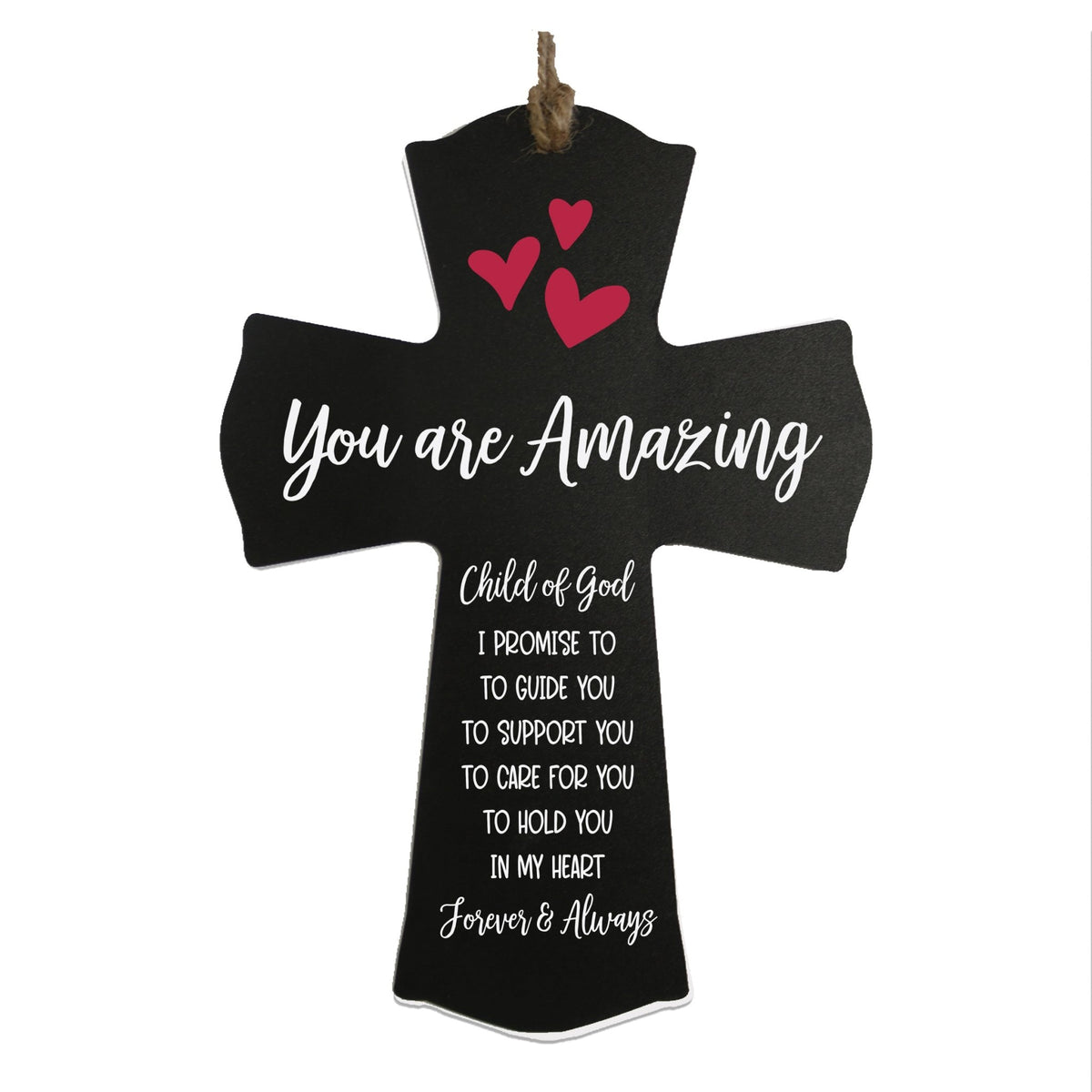 Printed Baptism Inspirational Crosses for Children - I Promise To - LifeSong Milestones