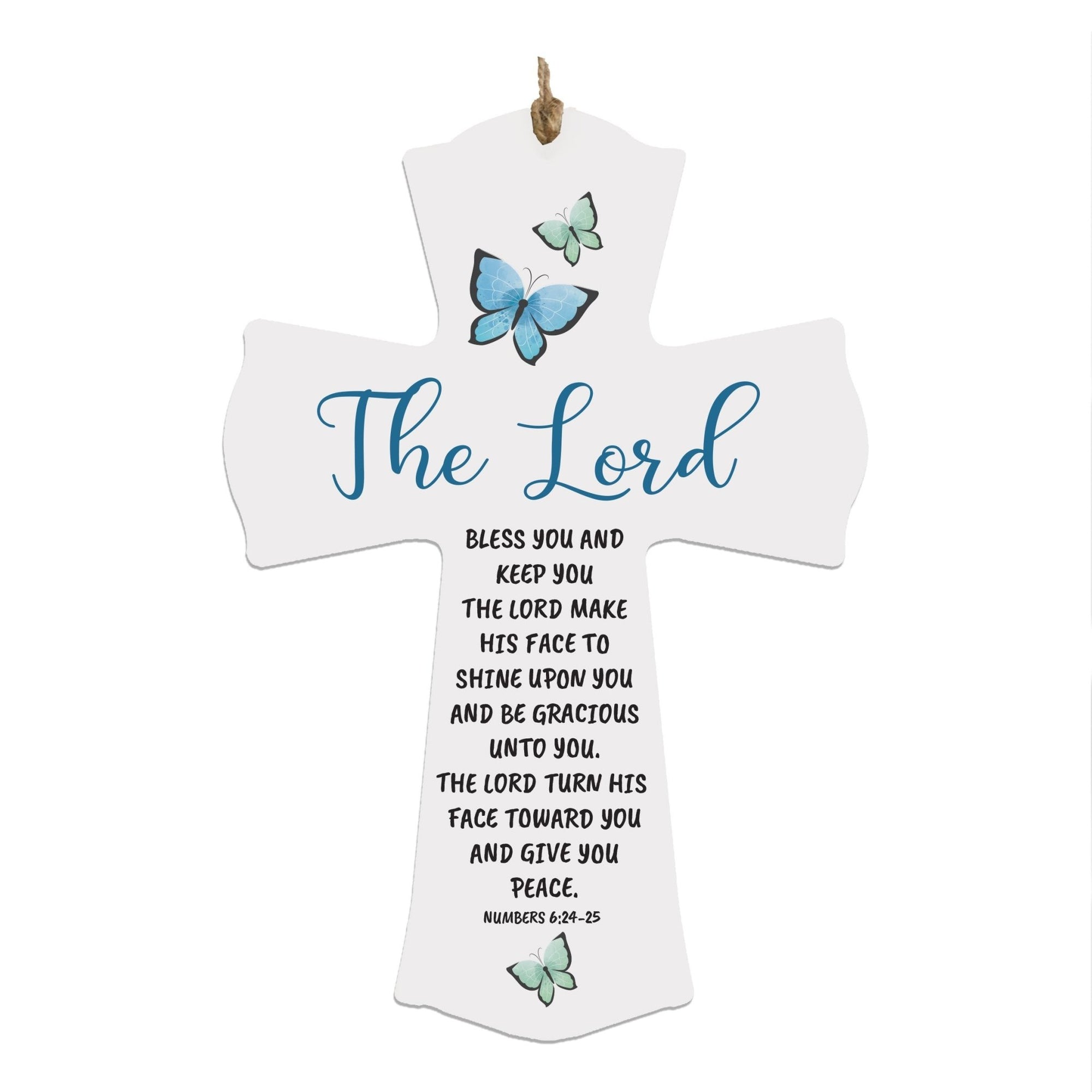 Printed Baptism Inspirational Crosses for Children - The Lord Bless Blue - LifeSong Milestones