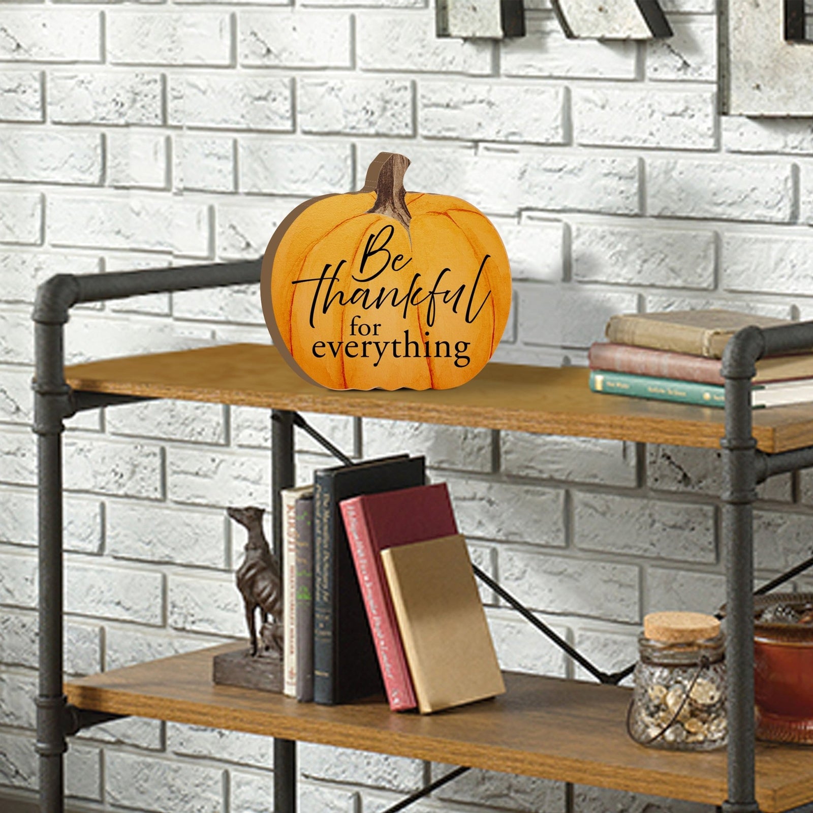 Pumpkin shelf decor Decorative Home Décor - Be Thankful for Everything - LifeSong Milestones