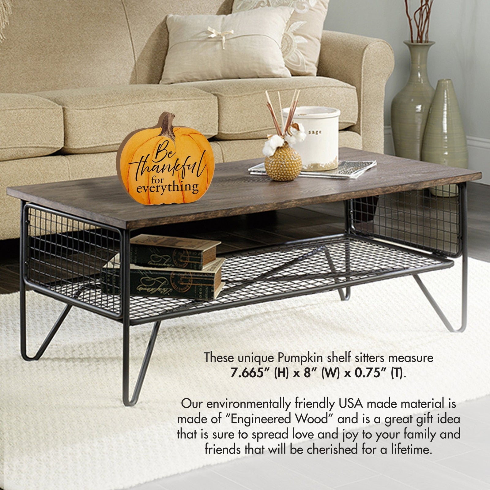 Pumpkin shelf decor Decorative Home Décor - Be Thankful for Everything - LifeSong Milestones