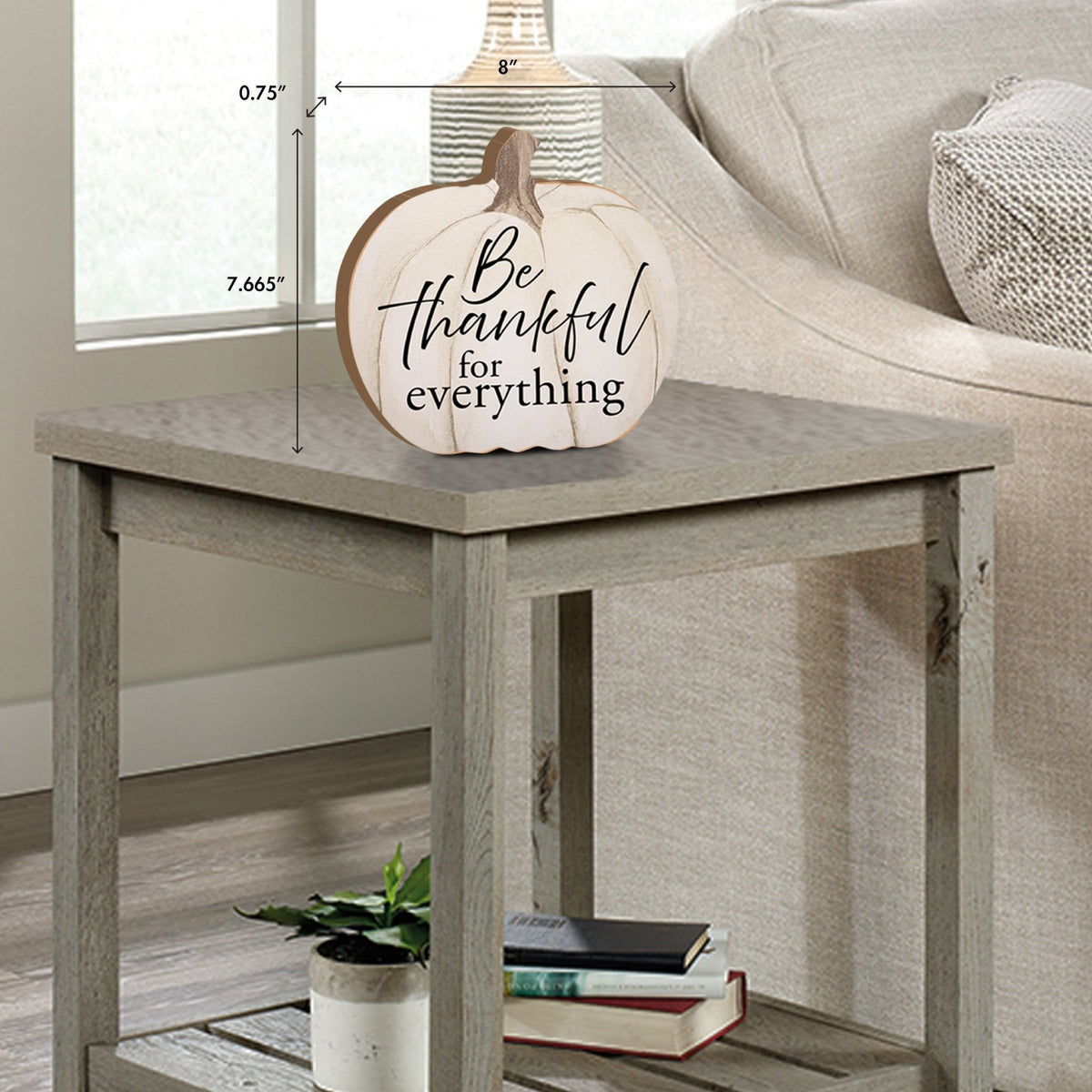 Pumpkin shelf decor Decorative Home Décor - Be Thankful for Everything - LifeSong Milestones