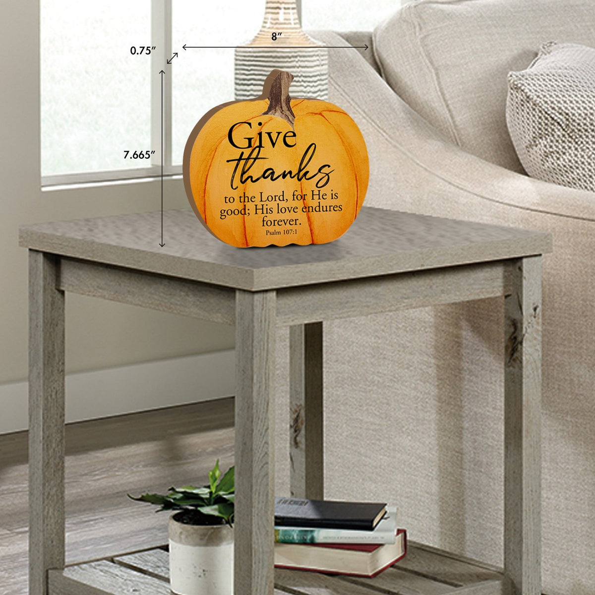 Pumpkin shelf decor Decorative Home Décor - Give Thanks To The Lord - LifeSong Milestones
