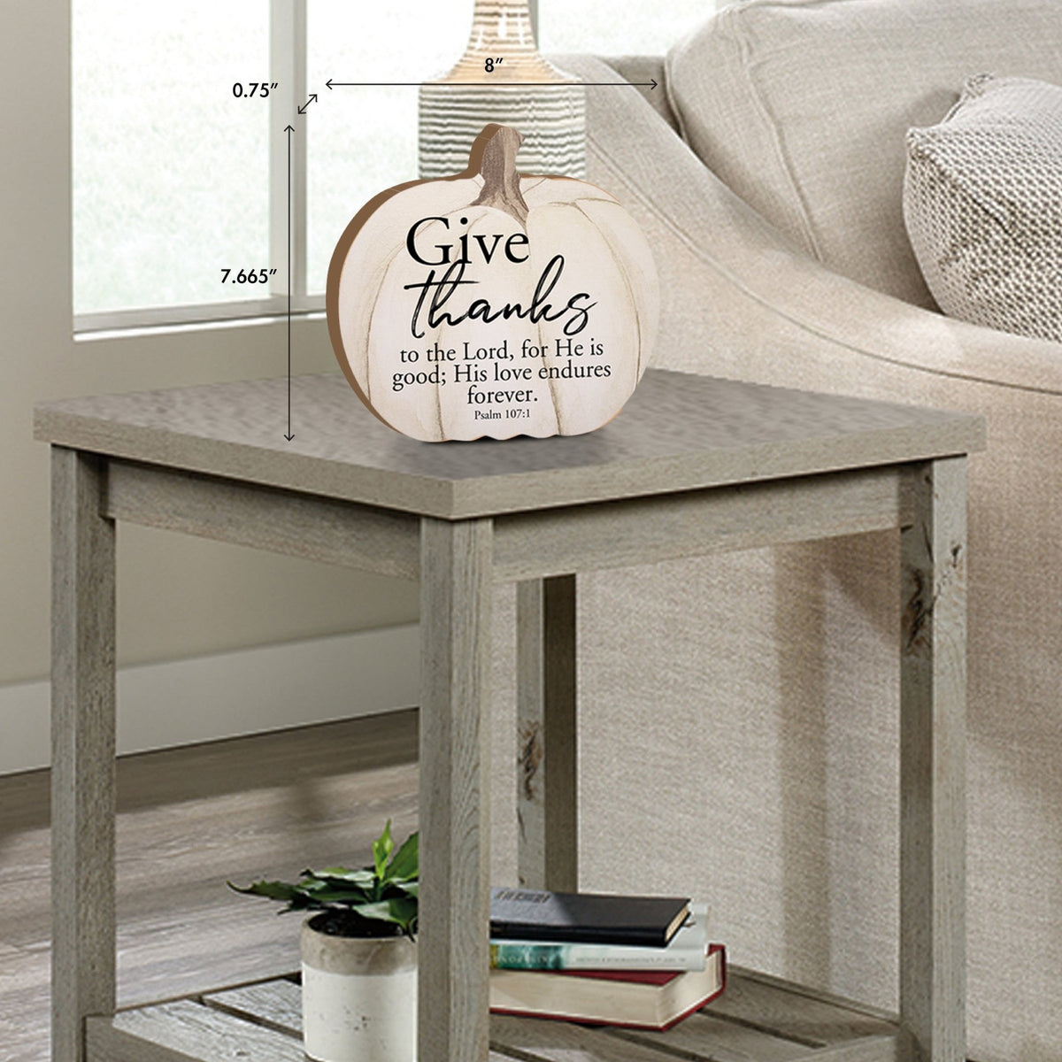 Pumpkin shelf decor Decorative Home Décor - Give Thanks To The Lord - LifeSong Milestones