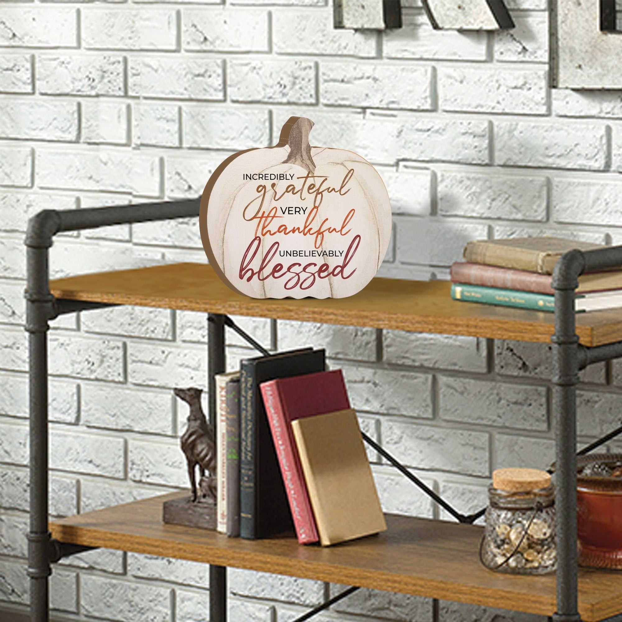 Pumpkin shelf decor Decorative Home Décor - Incredibly Grateful - LifeSong Milestones