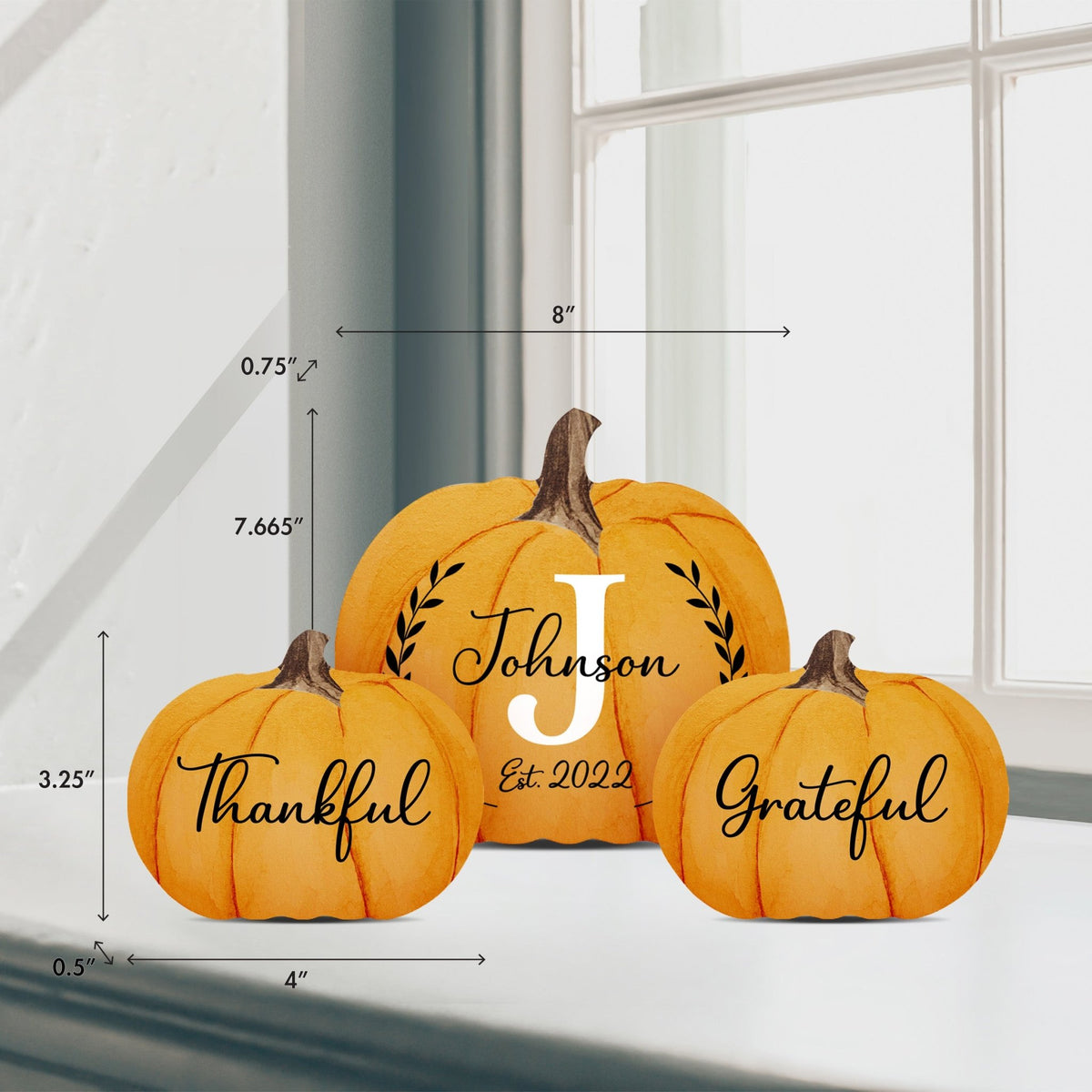 Pumpkin shelf decor Decorative Home Décor - Thankful Grateful Set - LifeSong Milestones