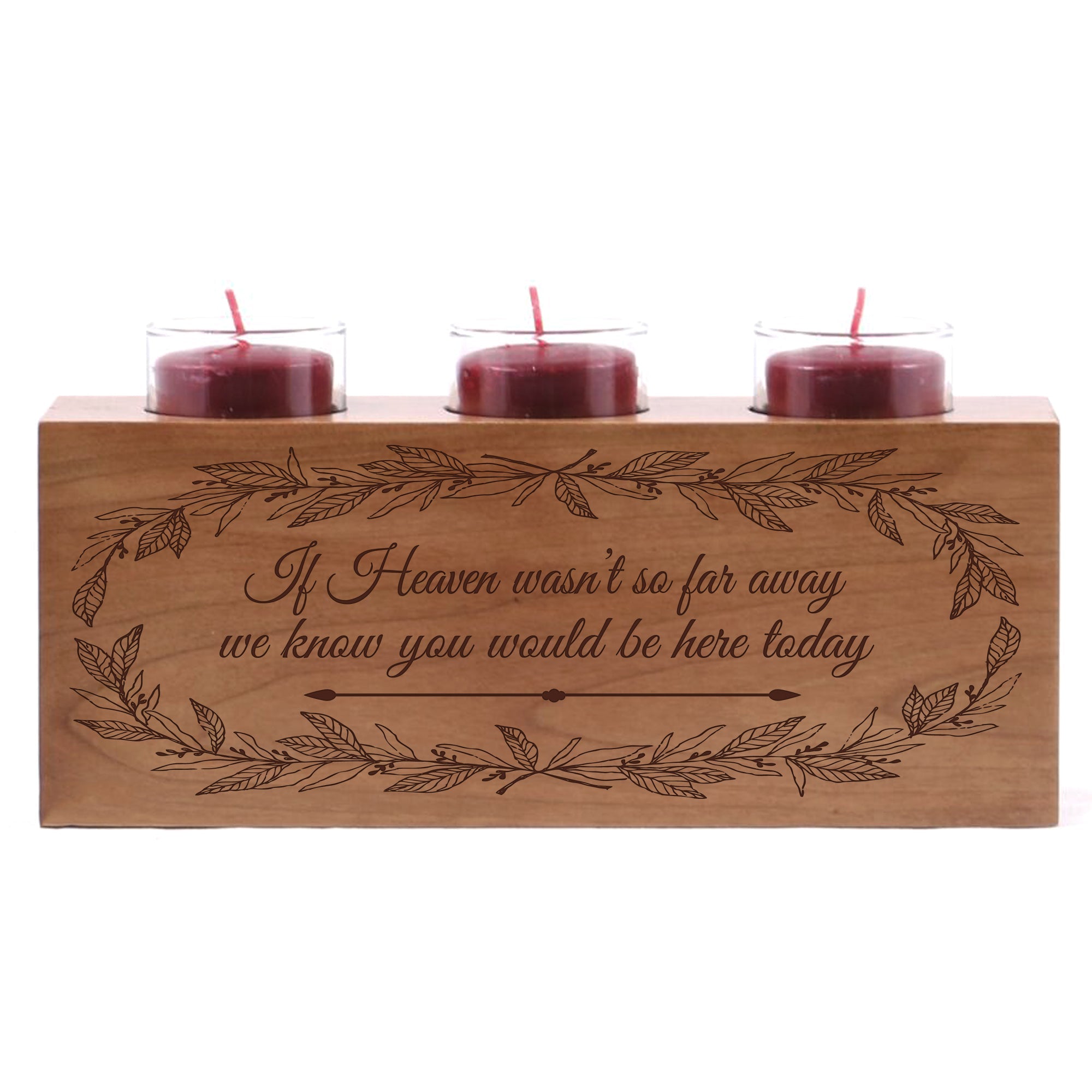 Remembrance Memorial 3 Candle Holder - If Heaven Wasn't So Far - LifeSong Milestones