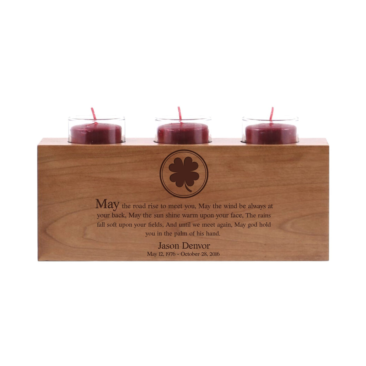 Remembrance Memorial 3 Candle Holder - May The Road Rise - LifeSong Milestones