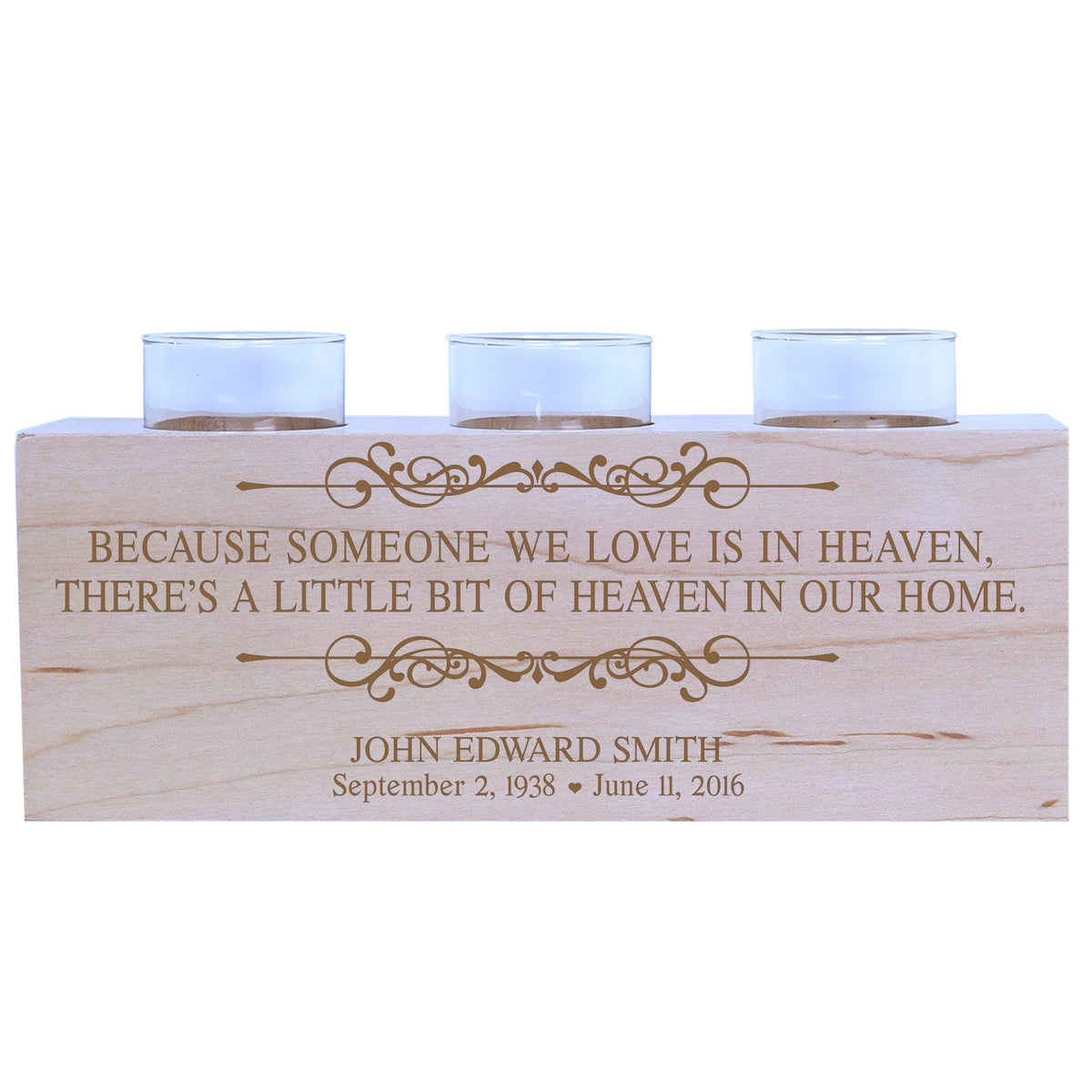 Sympath Gift For Loss of loved onel 3 Candle Holder - Our Family Chain 