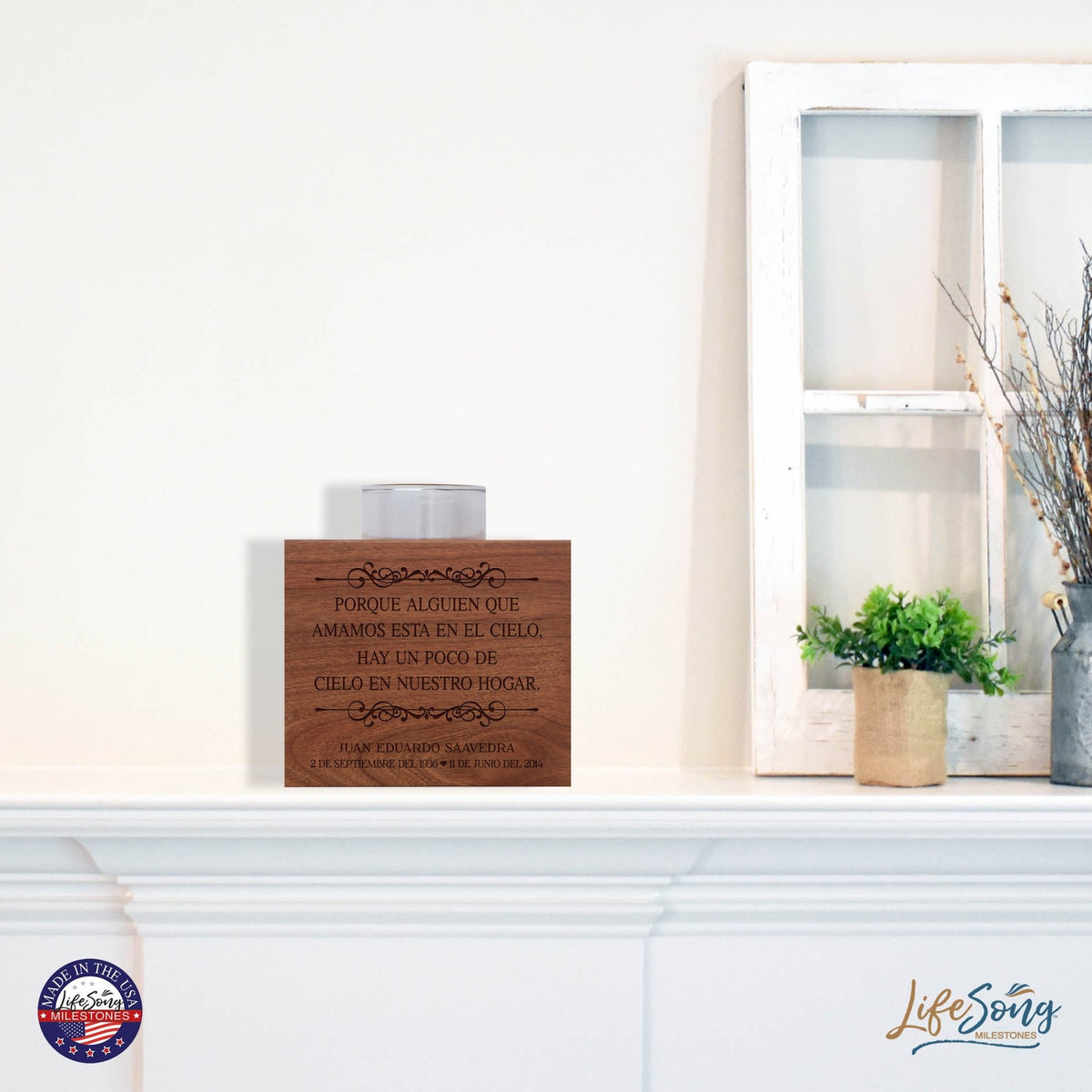 Remembrance Memorial Single Candle Holder -Alguien a Quien Amamos - LifeSong Milestones