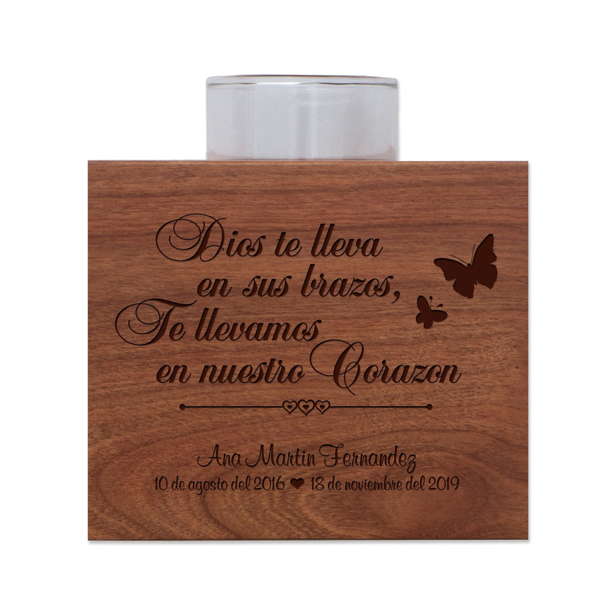 Remembrance Memorial Single Candle Holder - Dios Te Lleva - LifeSong Milestones