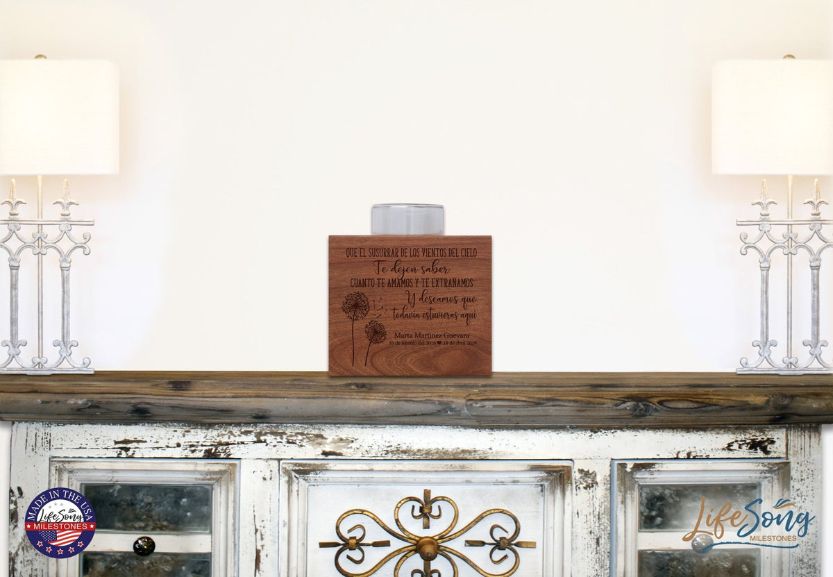Remembrance Memorial Single Candle Holder - Que Los Vientos Del Cielo - LifeSong Milestones