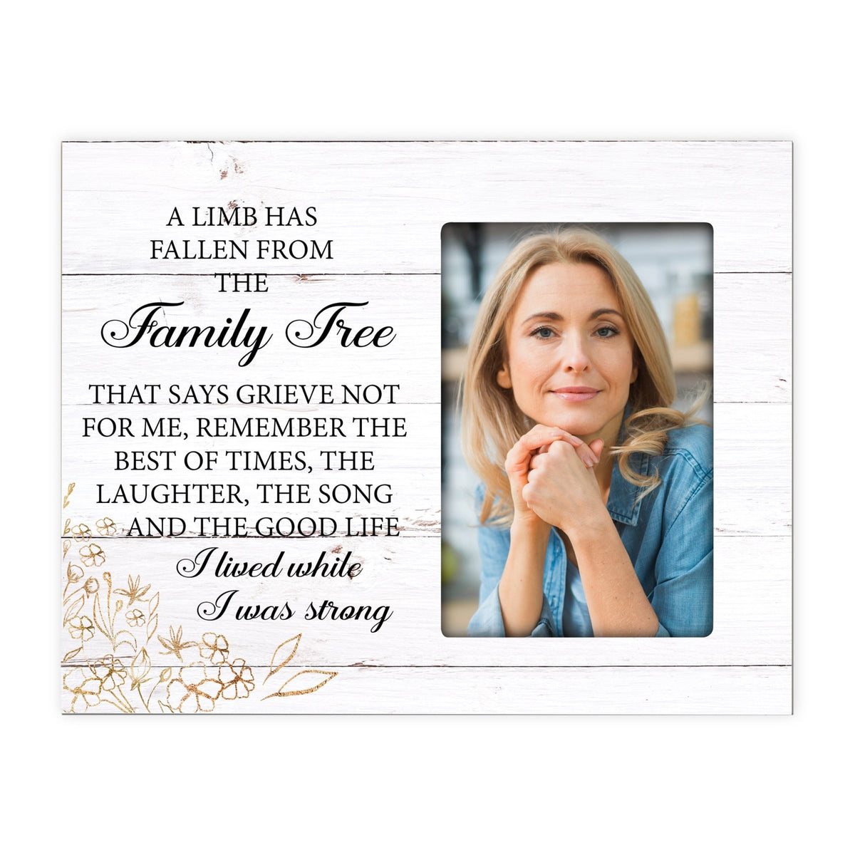 Rustic-Inspired Wooden Human Memorial Frames That Holds A 4x6in Photo - A Limb Has Fallen - LifeSong Milestones