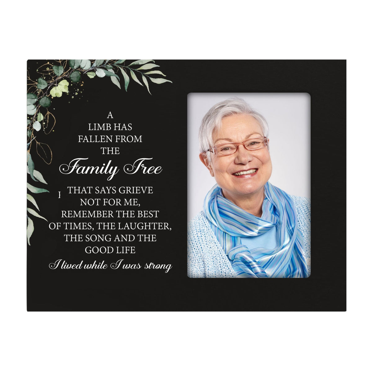Rustic-Inspired Wooden Human Memorial Frames That Holds A 4x6in Photo - A Limb Has Fallen - LifeSong Milestones
