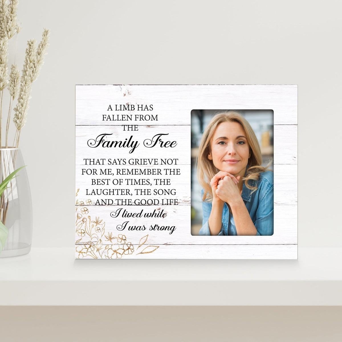 Rustic-Inspired Wooden Human Memorial Frames That Holds A 4x6in Photo - A Limb Has Fallen - LifeSong Milestones