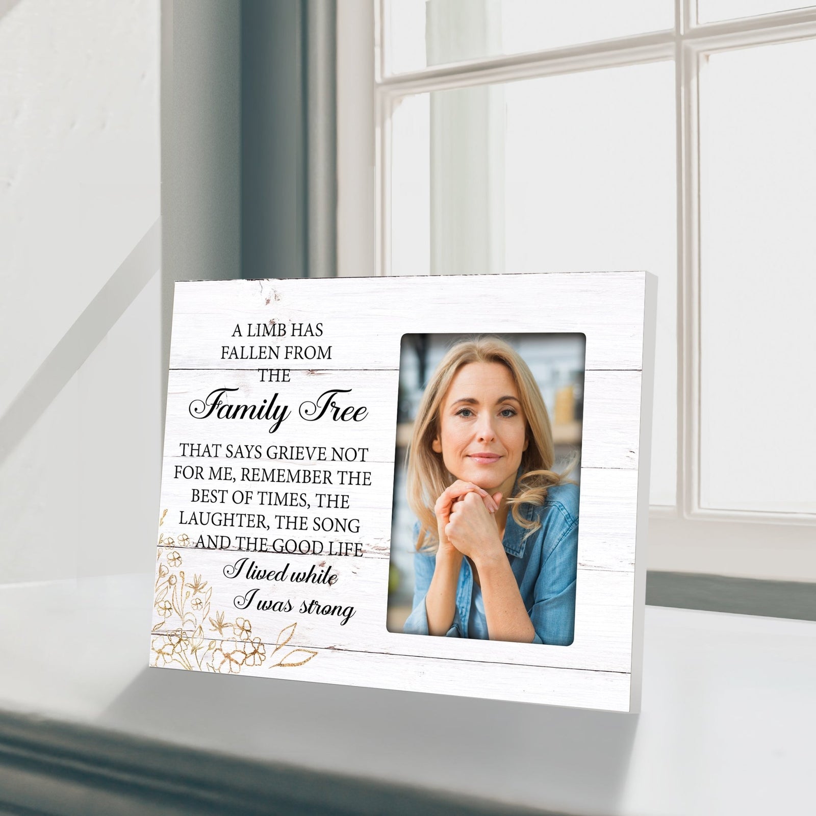 Rustic-Inspired Wooden Human Memorial Frames That Holds A 4x6in Photo - A Limb Has Fallen - LifeSong Milestones