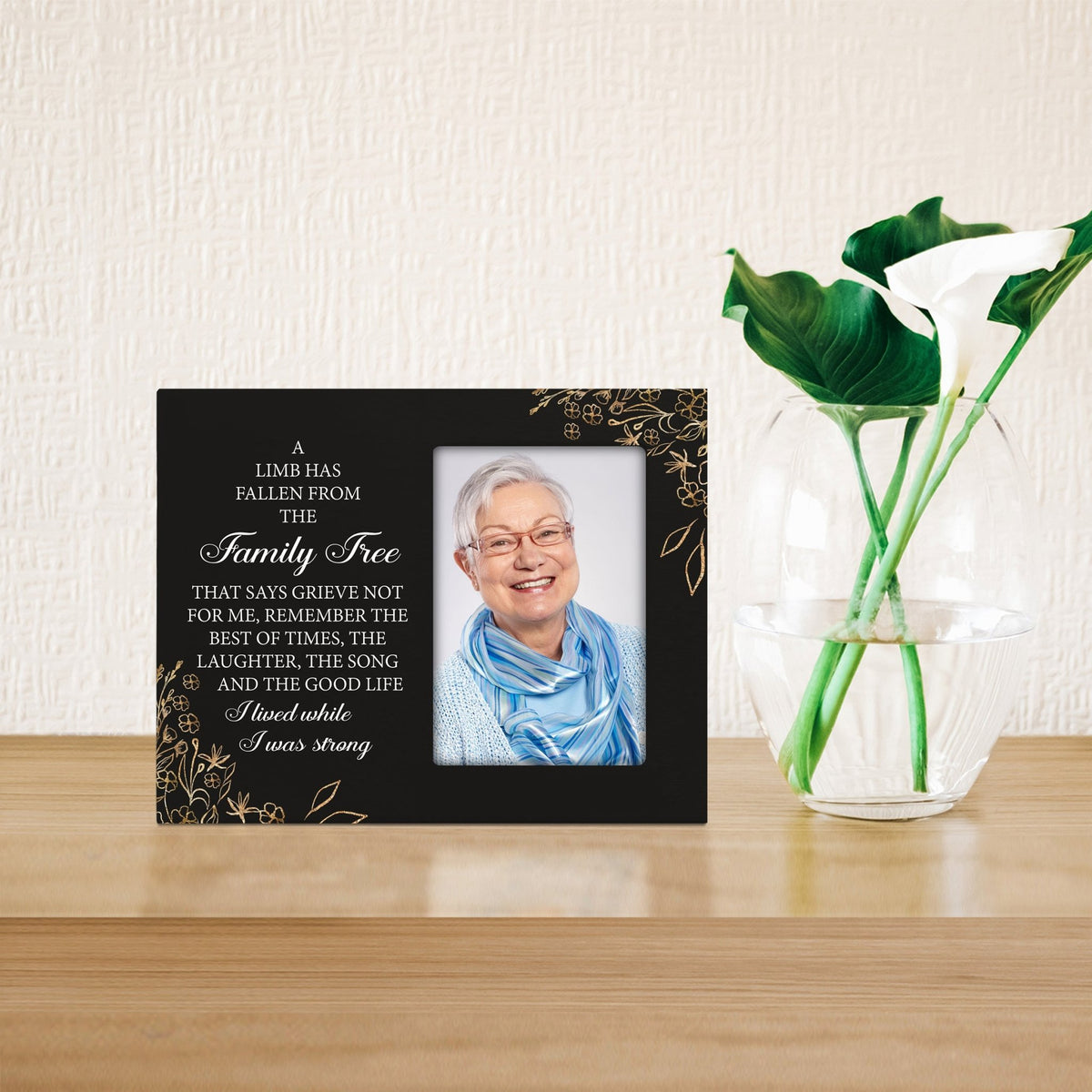 Rustic-Inspired Wooden Human Memorial Frames That Holds A 4x6in Photo - A Limb Has Fallen - LifeSong Milestones