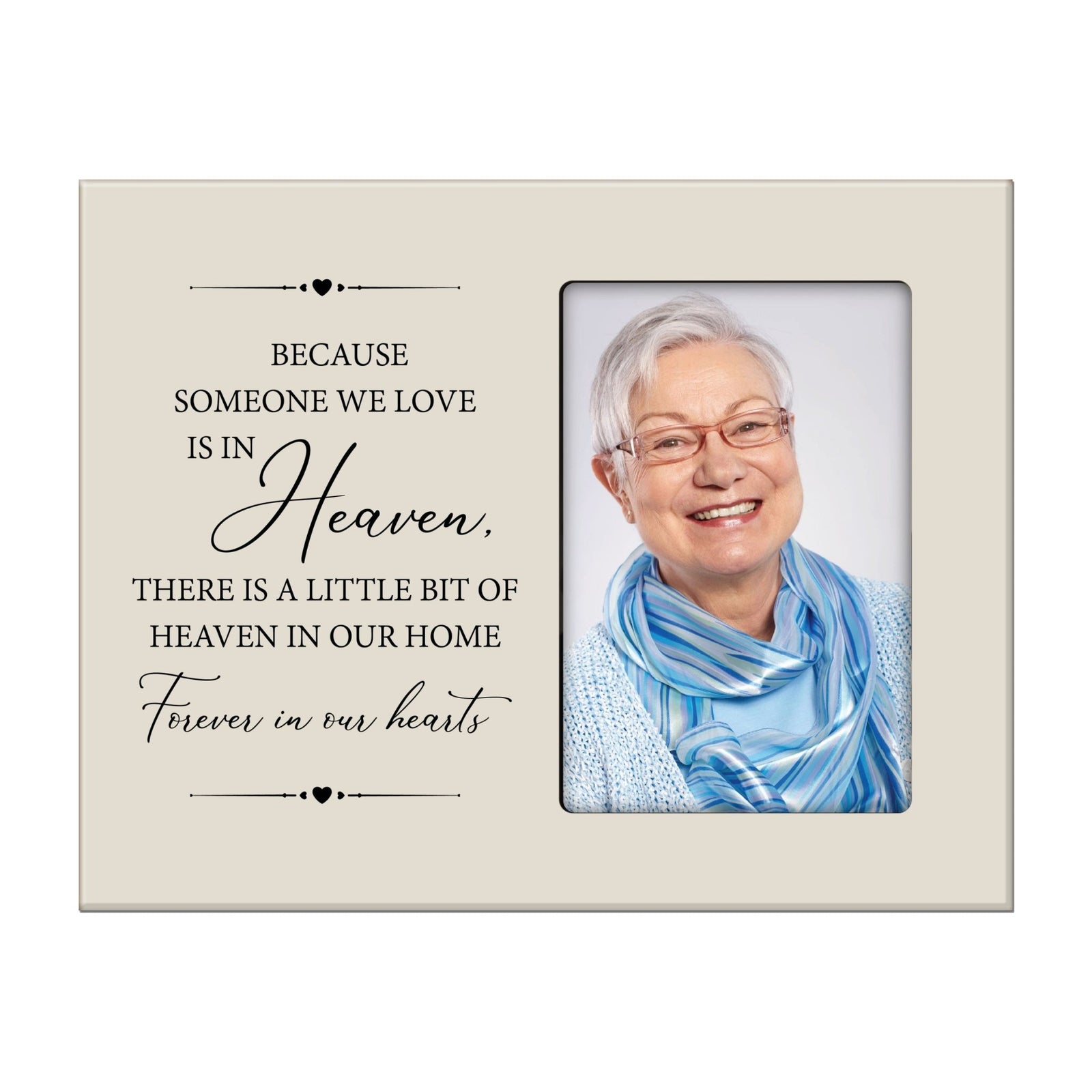 Rustic-Inspired Wooden Human Memorial Frames That Holds A 4x6in Photo - Because Someone We Love (Heart) - LifeSong Milestones