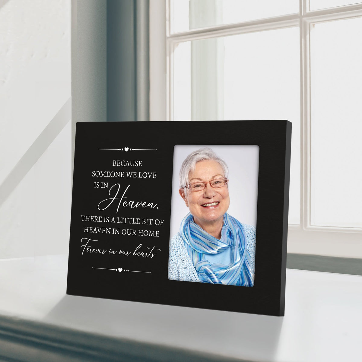Rustic-Inspired Wooden Human Memorial Frames That Holds A 4x6in Photo - Because Someone We Love (Heart) - LifeSong Milestones