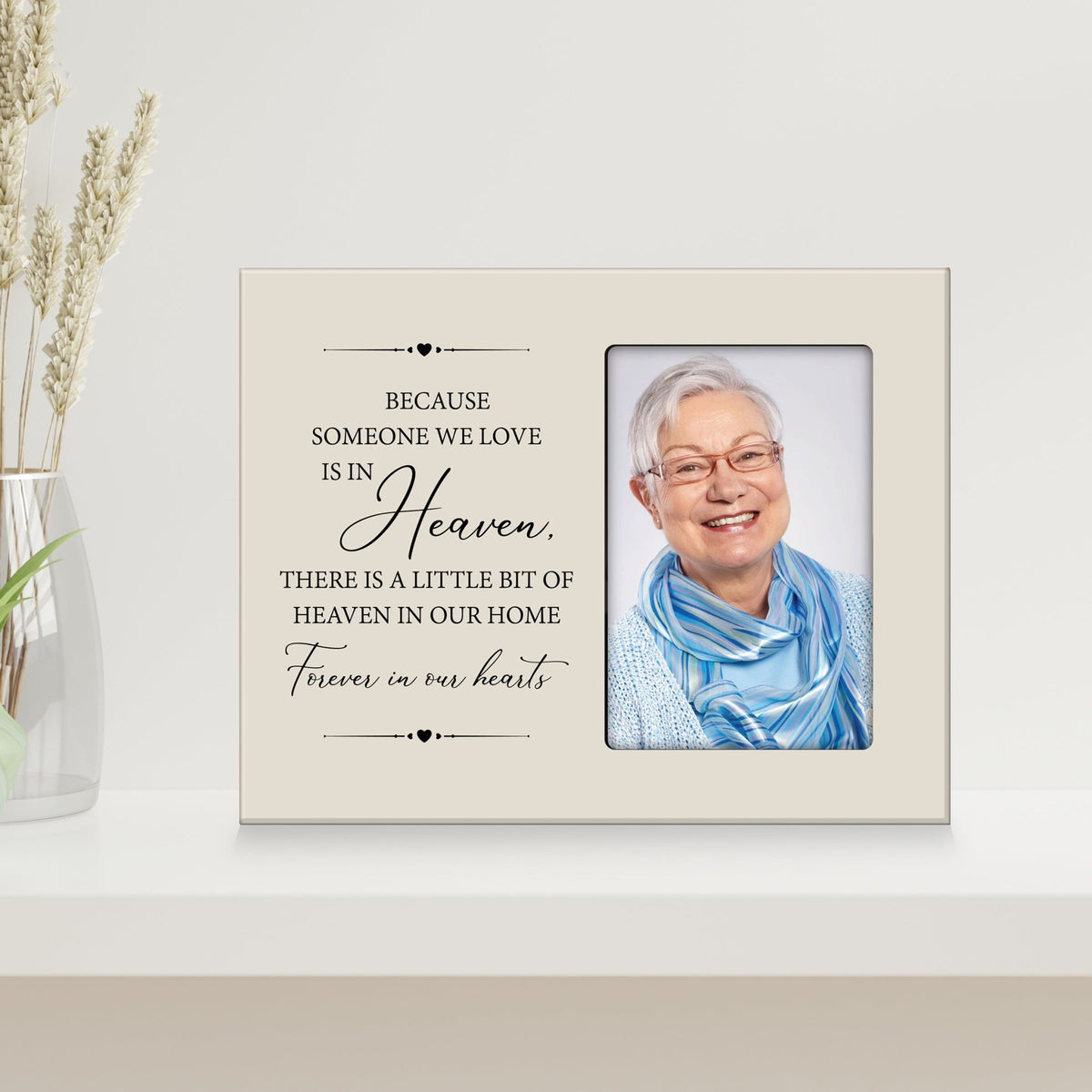 Rustic-Inspired Wooden Human Memorial Frames That Holds A 4x6in Photo - Because Someone We Love (Heart) - LifeSong Milestones
