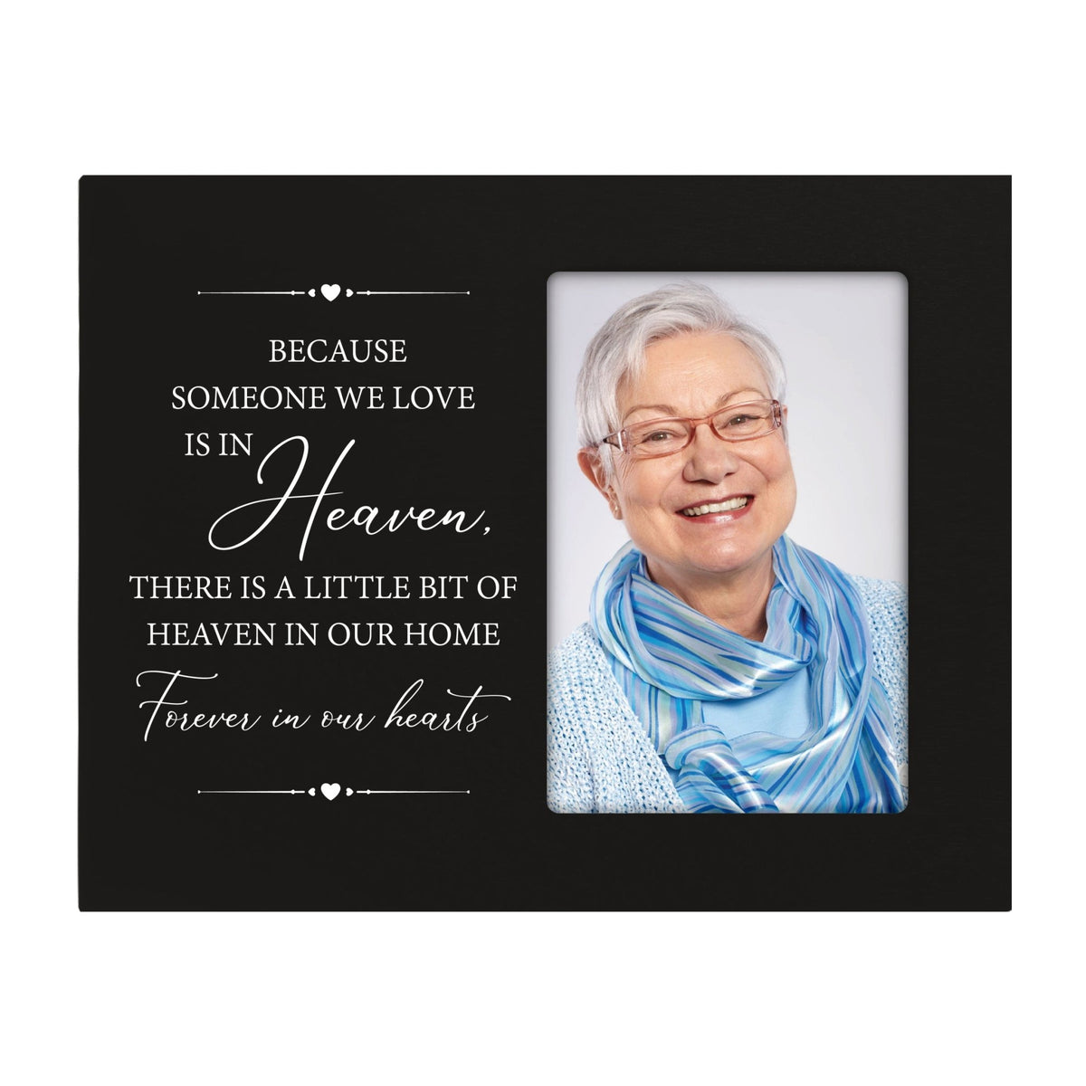 Rustic-Inspired Wooden Human Memorial Frames That Holds A 4x6in Photo - Because Someone We Love (Heart) - LifeSong Milestones