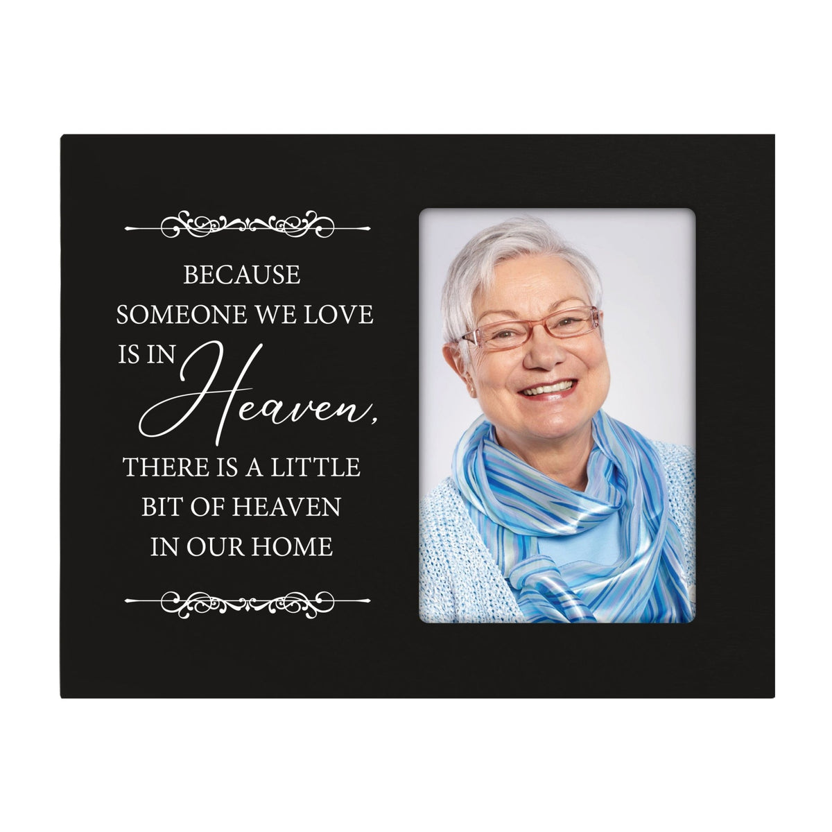 Rustic-Inspired Wooden Human Memorial Frames That Holds A 4x6in Photo - Because Someone We Love (Ornaments) - LifeSong Milestones