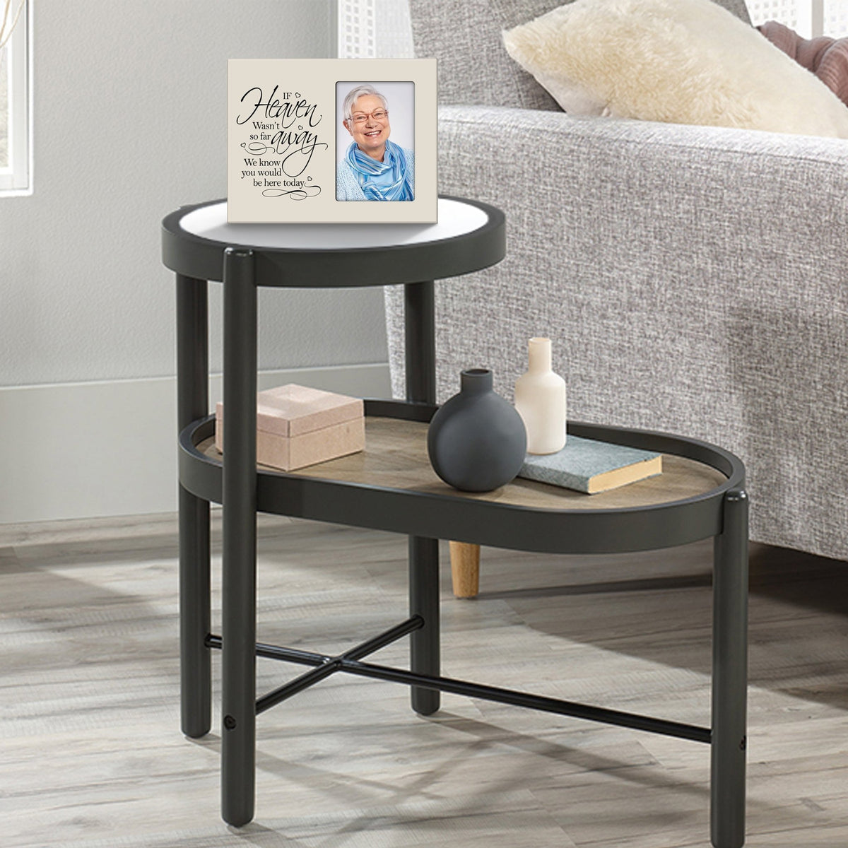 Rustic-Inspired Wooden Human Memorial Frames That Holds A 4x6in Photo - If Heaven Wasn't So Far - LifeSong Milestones