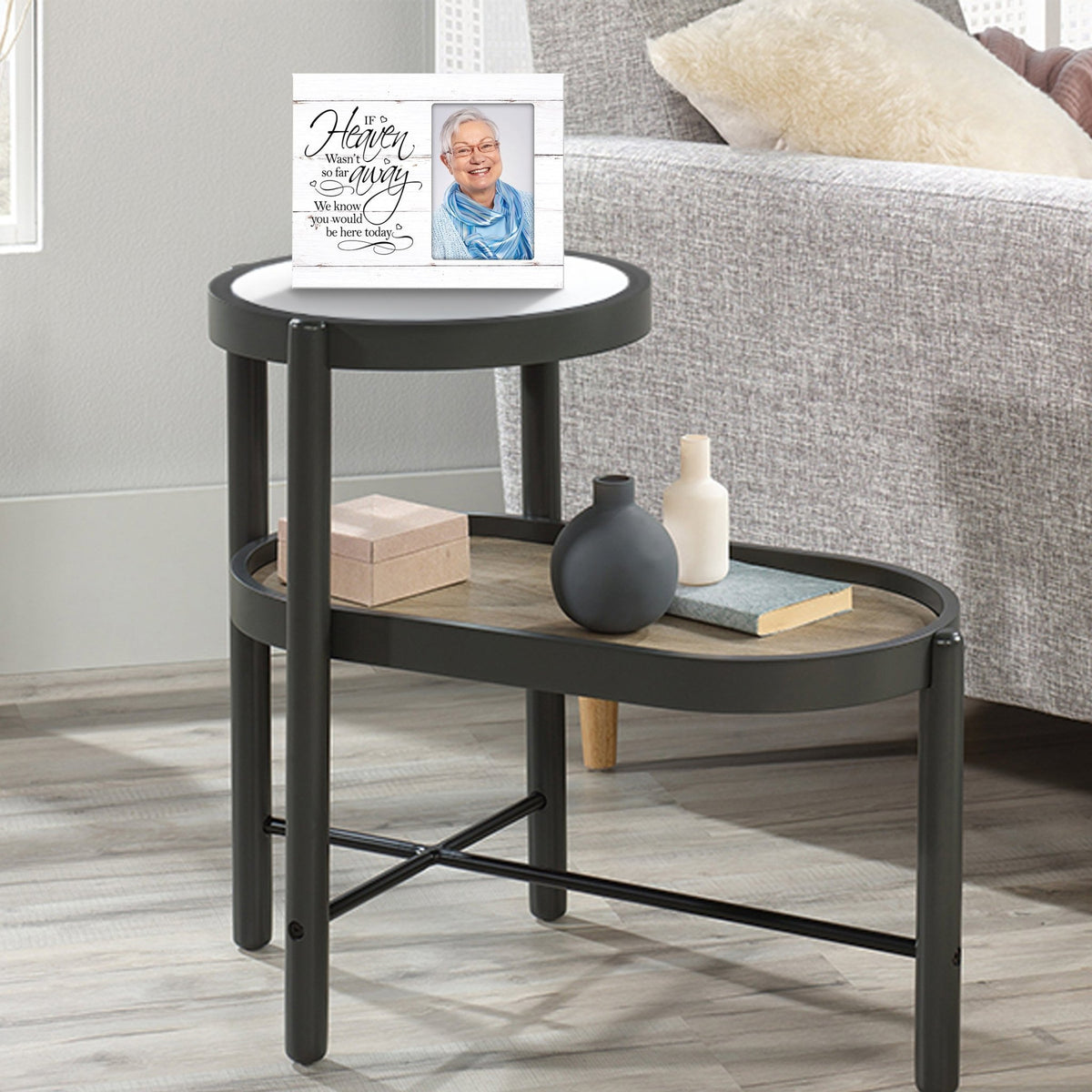 Rustic-Inspired Wooden Human Memorial Frames That Holds A 4x6in Photo - If Heaven Wasn't So Far - LifeSong Milestones