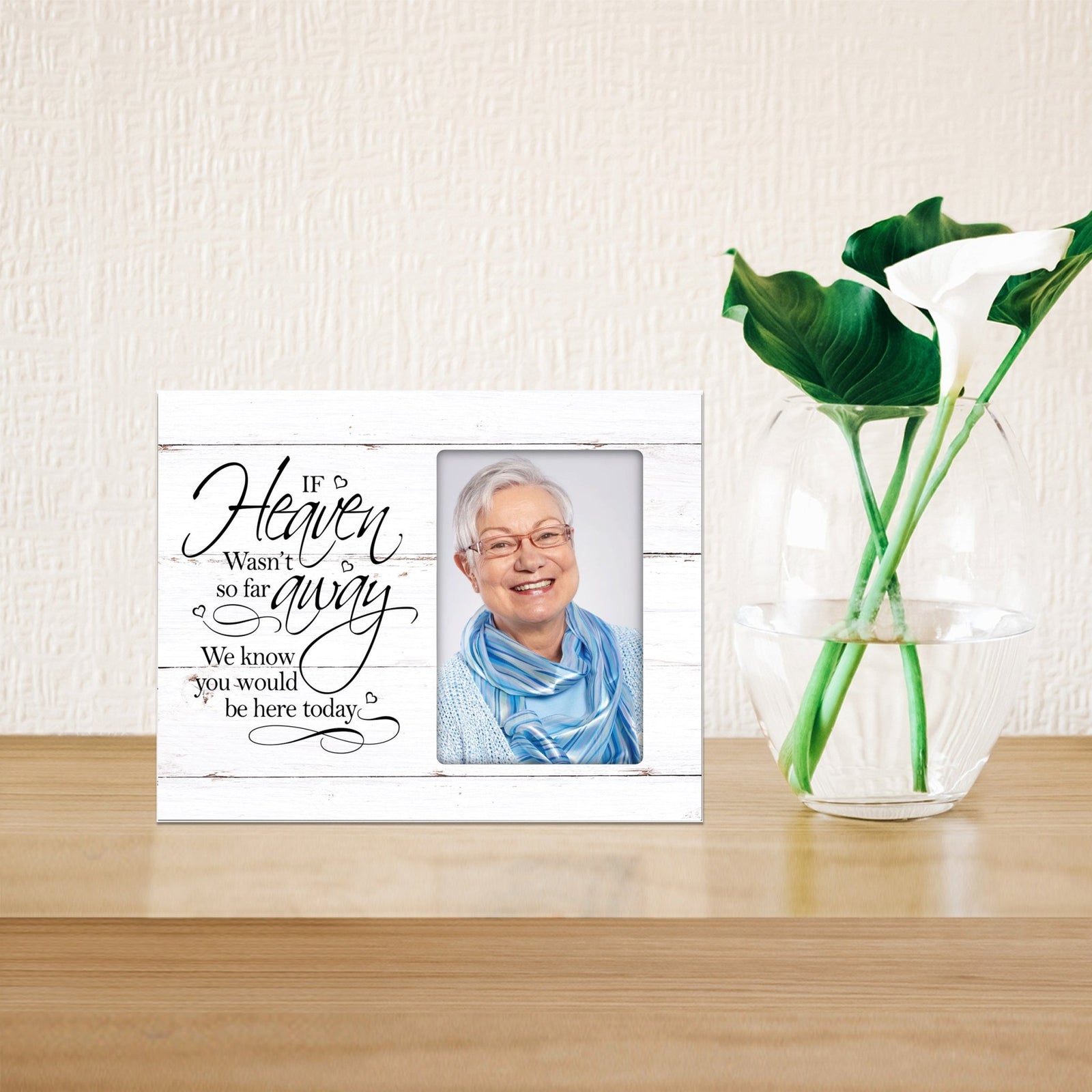 Rustic-Inspired Wooden Human Memorial Frames That Holds A 4x6in Photo - If Heaven Wasn't So Far - LifeSong Milestones