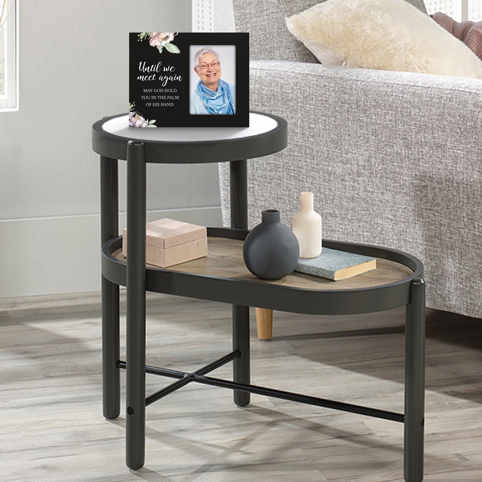Rustic-Inspired Wooden Human Memorial Frames That Holds A 4x6in Photo - Until We Meet Again V2 - LifeSong Milestones