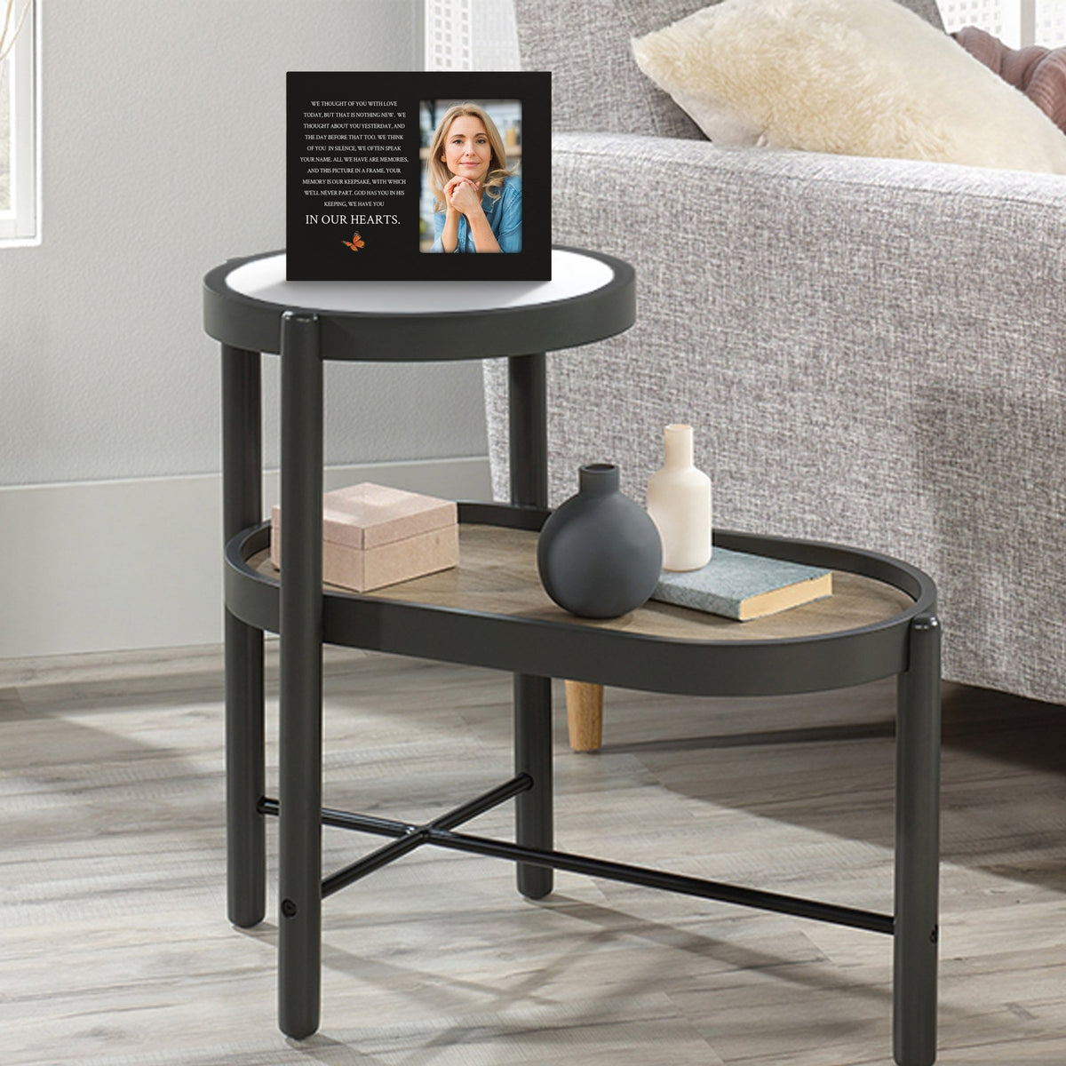 Rustic-Inspired Wooden Human Memorial Frames That Holds A 4x6in Photo - We Thought Of You - LifeSong Milestones