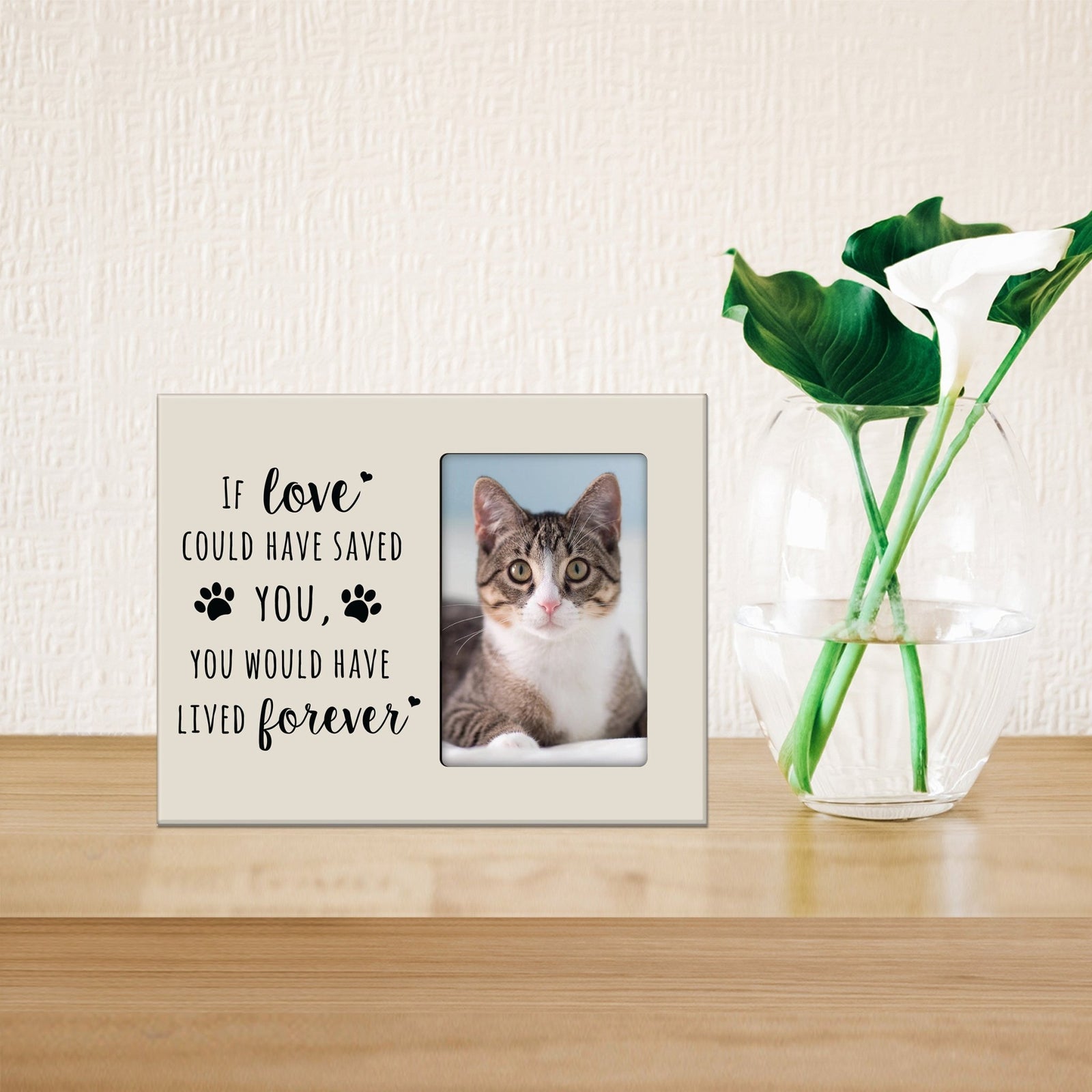 Rustic-Inspired Wooden Pet Memorial Frames That Holds A 4x6in Photo - If Love Could Have Saved You - LifeSong Milestones