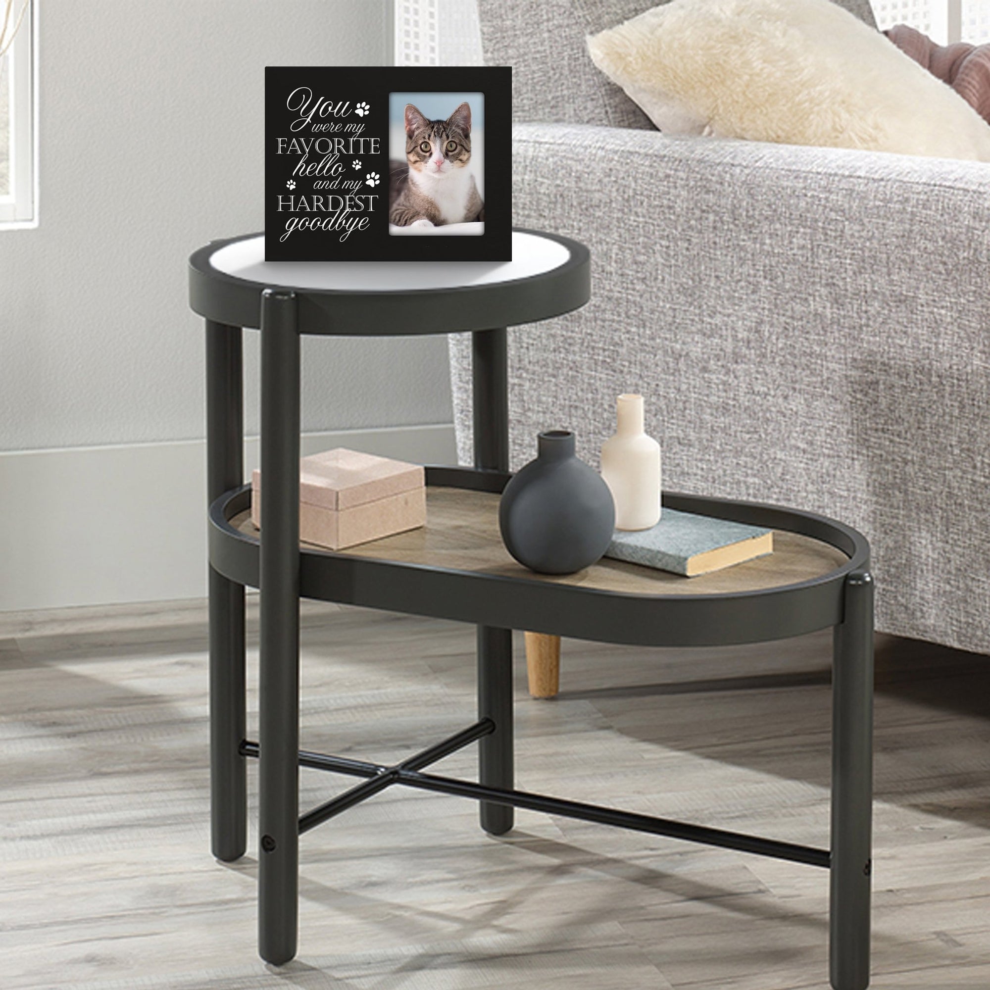 Rustic-Inspired Wooden Pet Memorial Frames That Holds A 4x6in Photo - You Were My Favorite (Paws) - LifeSong Milestones