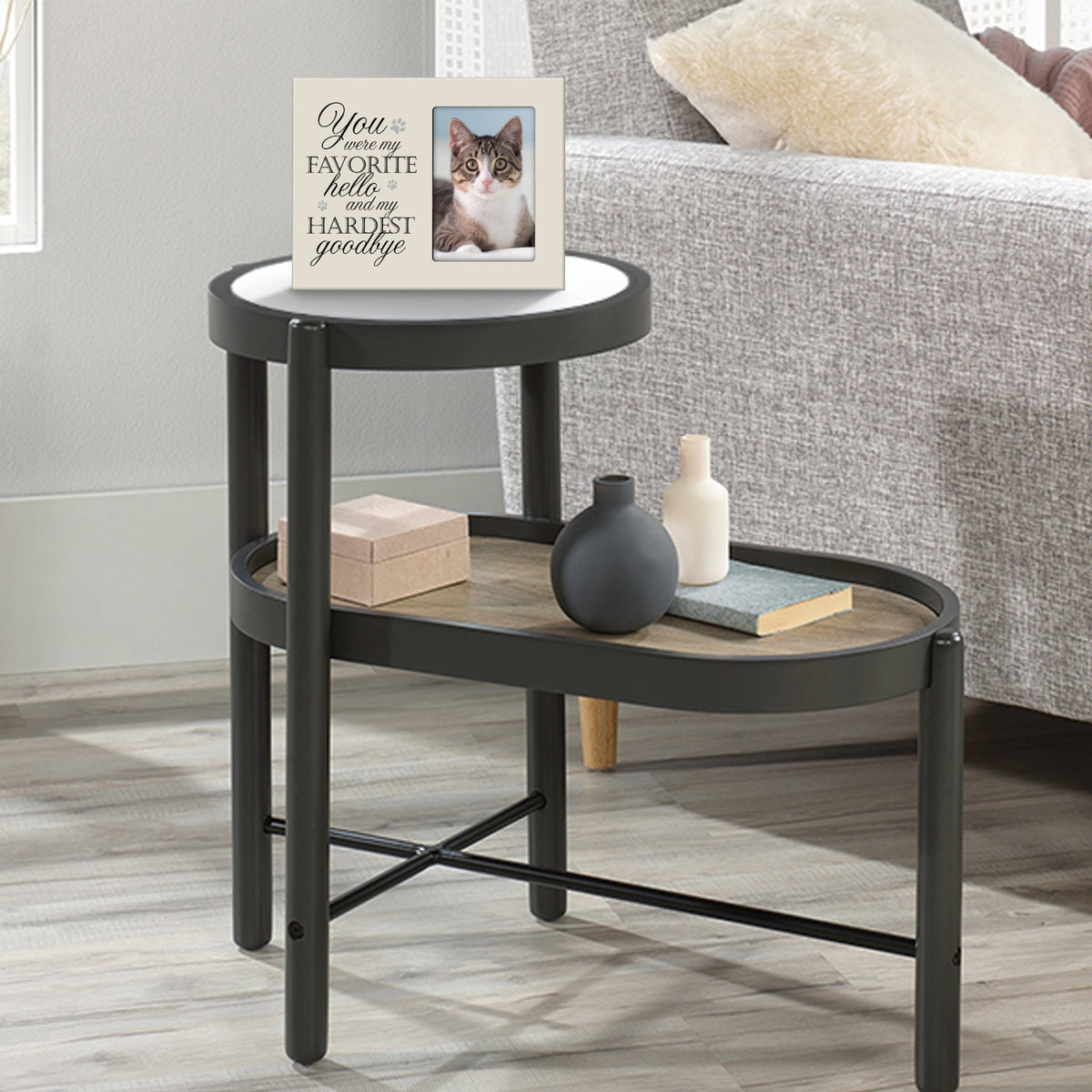 Rustic-Inspired Wooden Pet Memorial Frames That Holds A 4x6in Photo - You Were My Favorite (Paws) - LifeSong Milestones