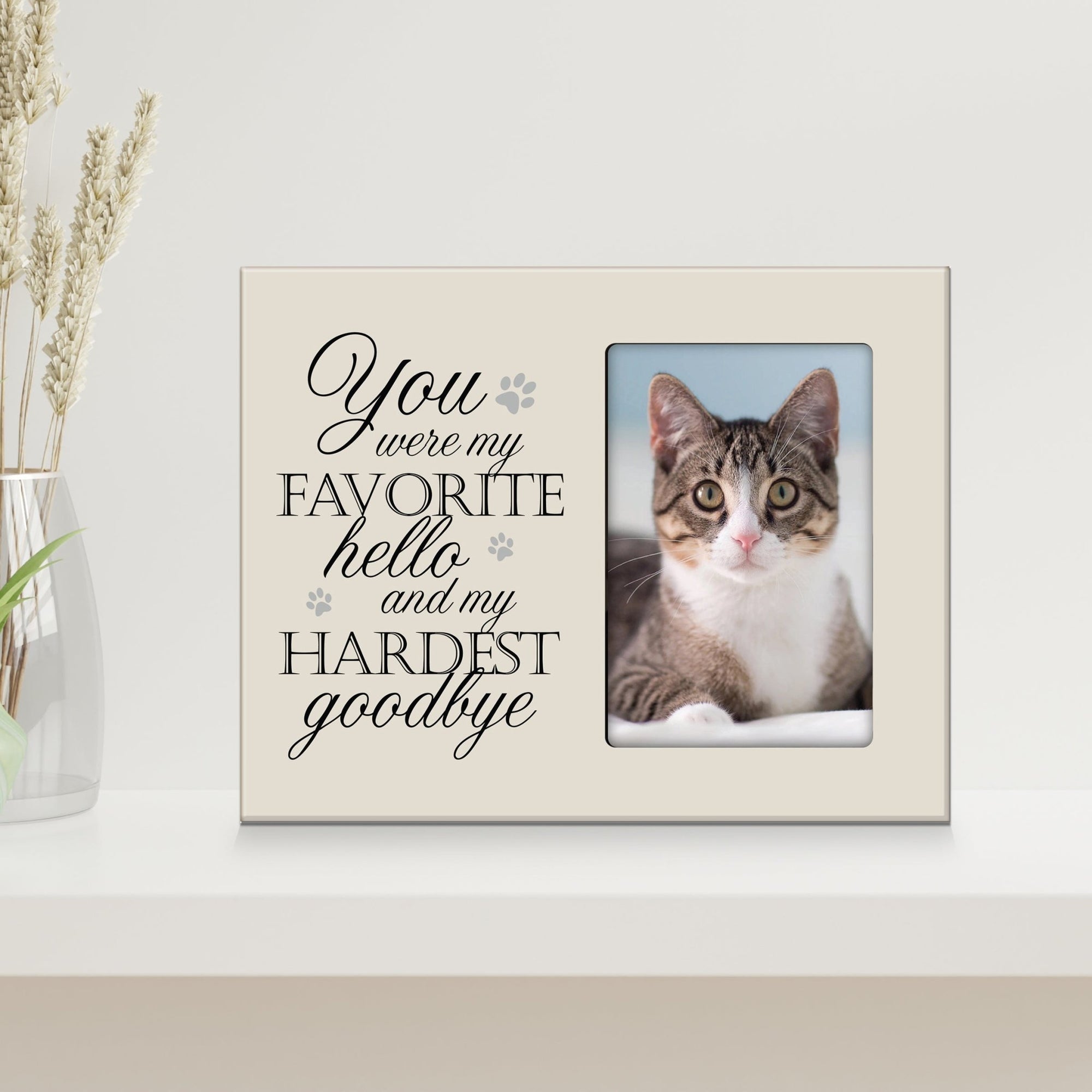 Rustic-Inspired Wooden Pet Memorial Frames That Holds A 4x6in Photo - You Were My Favorite (Paws) - LifeSong Milestones