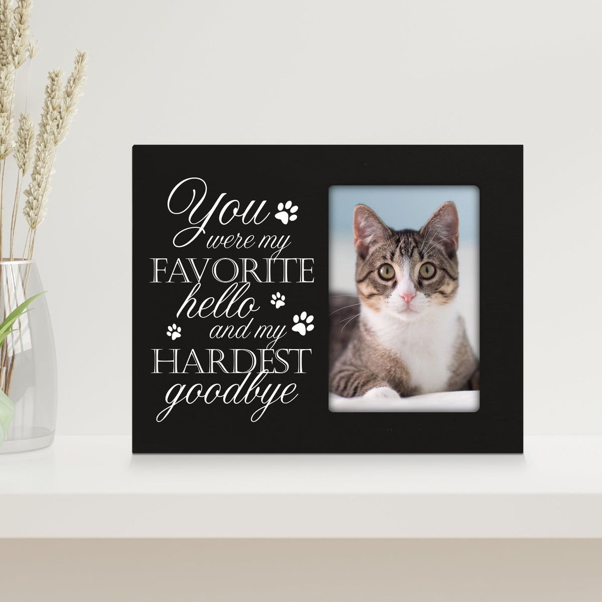 Rustic-Inspired Wooden Pet Memorial Frames That Holds A 4x6in Photo - You Were My Favorite (Paws) - LifeSong Milestones